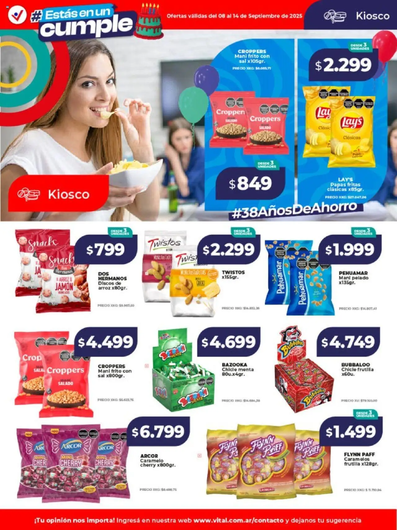 Vital ofertas - Posadas │ válido desde el 08.09.2025 | Página: 20 | Productos: Frutilla, Mani, Chicle, Arroz