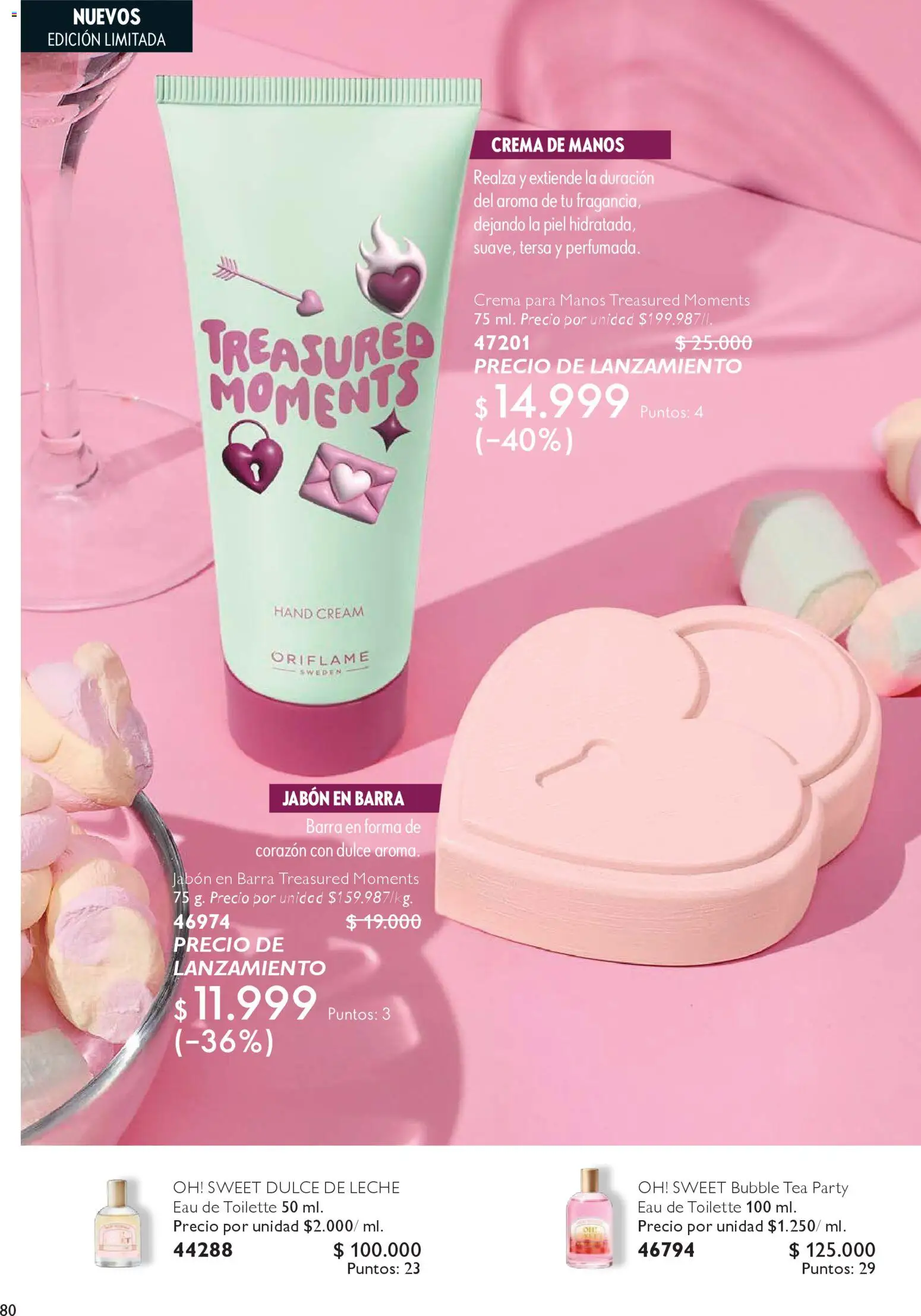 Oriflame revista - valida desde el 14.02.2026 | Página: 80 | Productos: Crema, Eau de toilette, Crema de manos, Jabón
