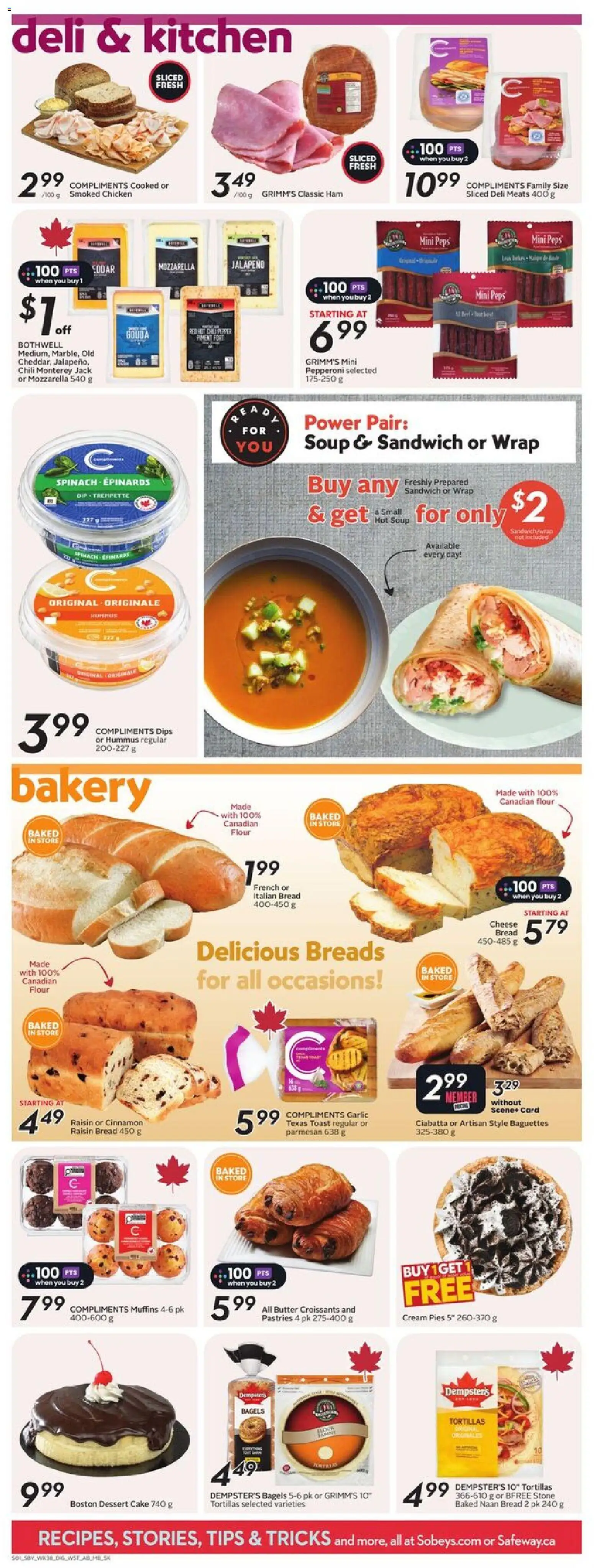 Safeway flyer valid from 15.01.2026 | Page: 9 | Products: Bakery, Butter, Bread, Ham