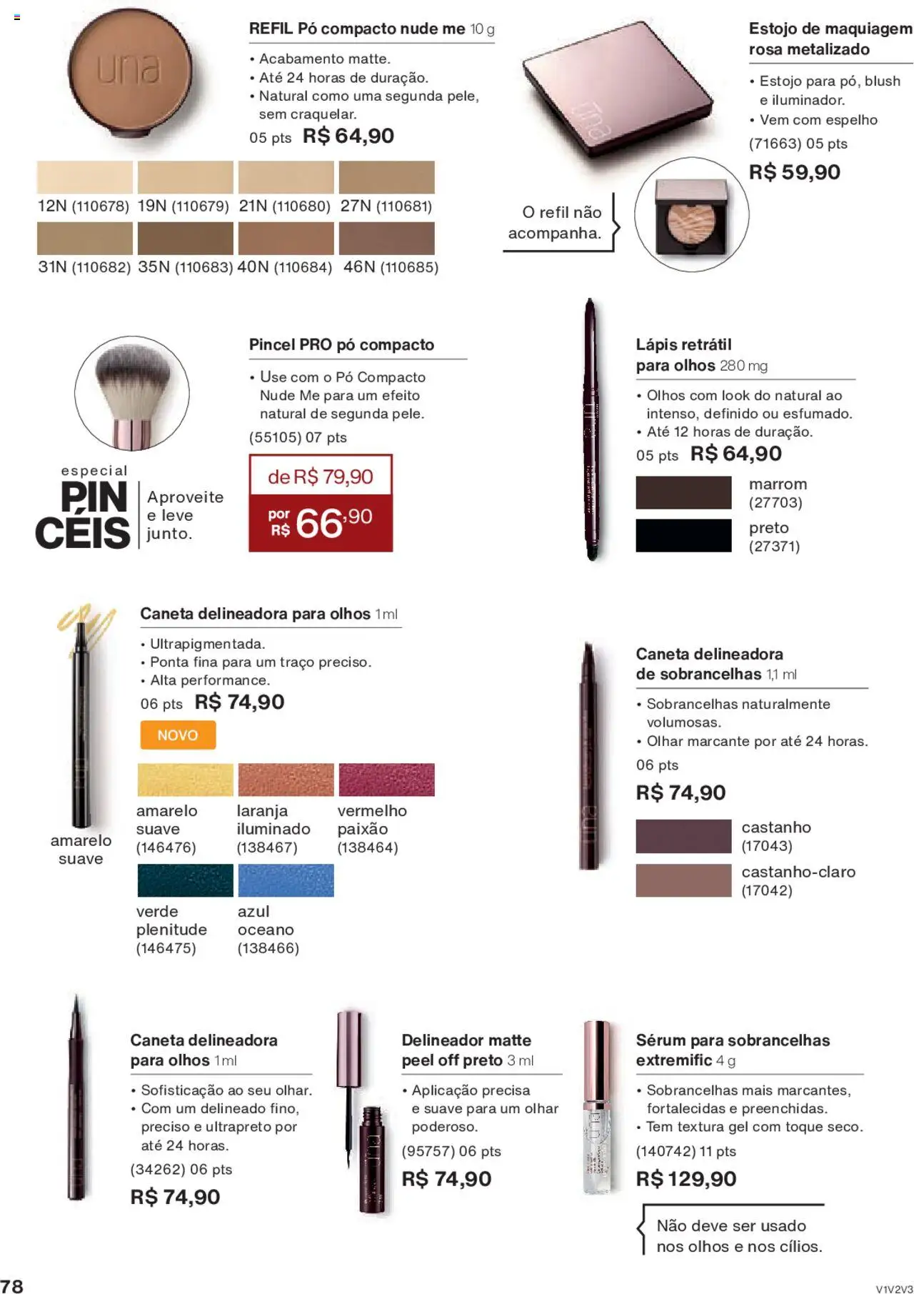 Natura Folheto - válido de 05.06.2025 | Página: 78 | Produtos: Maquiagem, Caneta, Espelho, Sérum