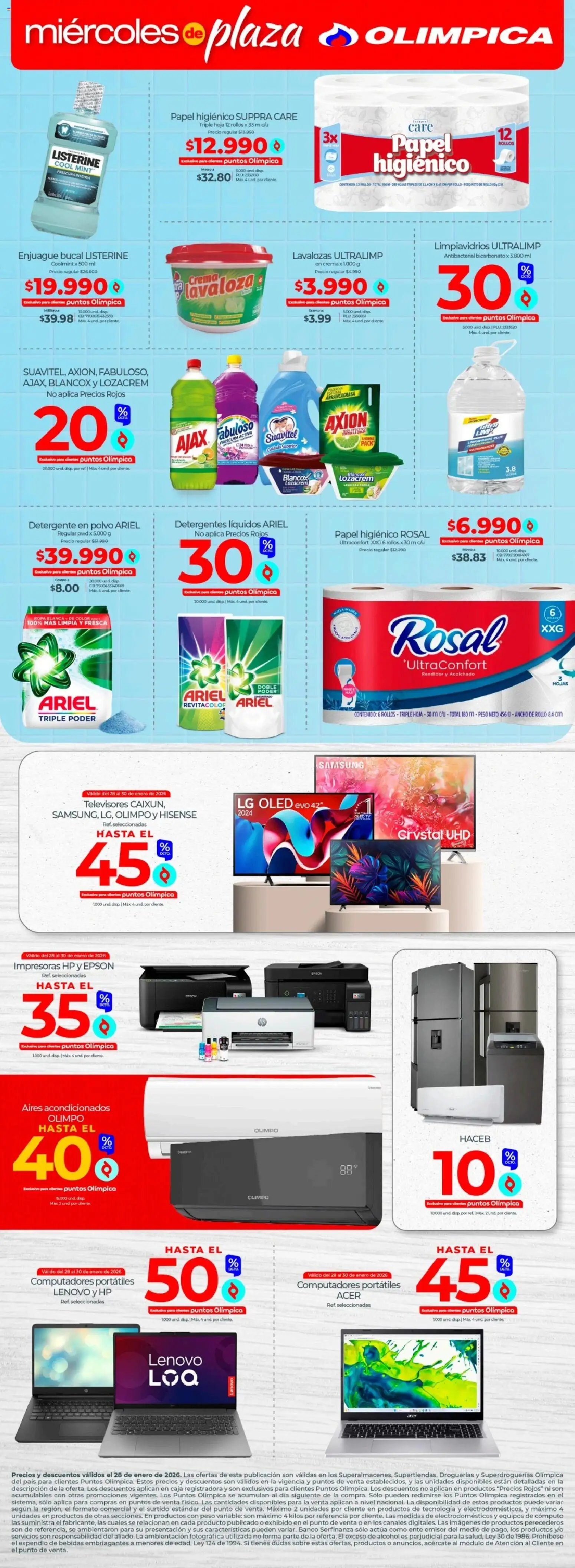 Olímpica revista - valida desde el 01.01.2026 | Página: 3 | Productos: Espuma, Polvo, Enjuague bucal, Papel higiénico