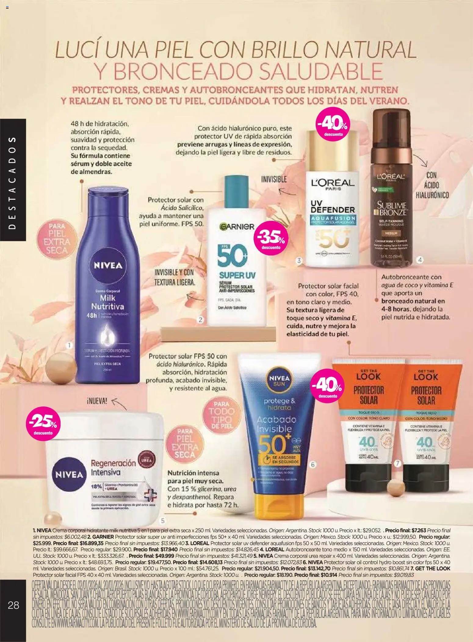 Farmacity catálogo │ válido desde el 02.01.2026 | Página: 28 | Productos: Almendras, Caja, Serum, Crema