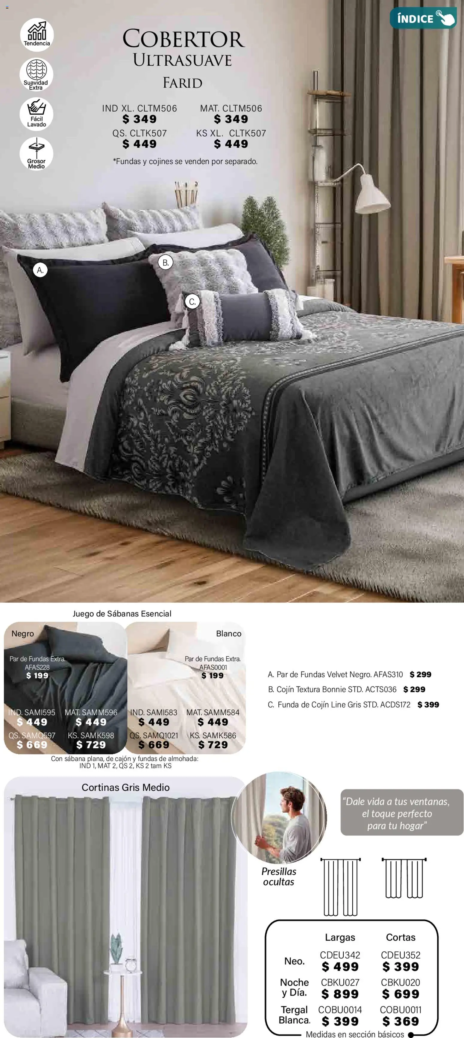 Nuevas ofertas de Colchas Concord válidas en toda la República Mexicana desde el 01.11.2025. ¡Encuentra las mejores ofertas en Colchas Concord Buen Fin! | Página: 407 | Productos: Juego, Almohada, Sabanas, Cortinas