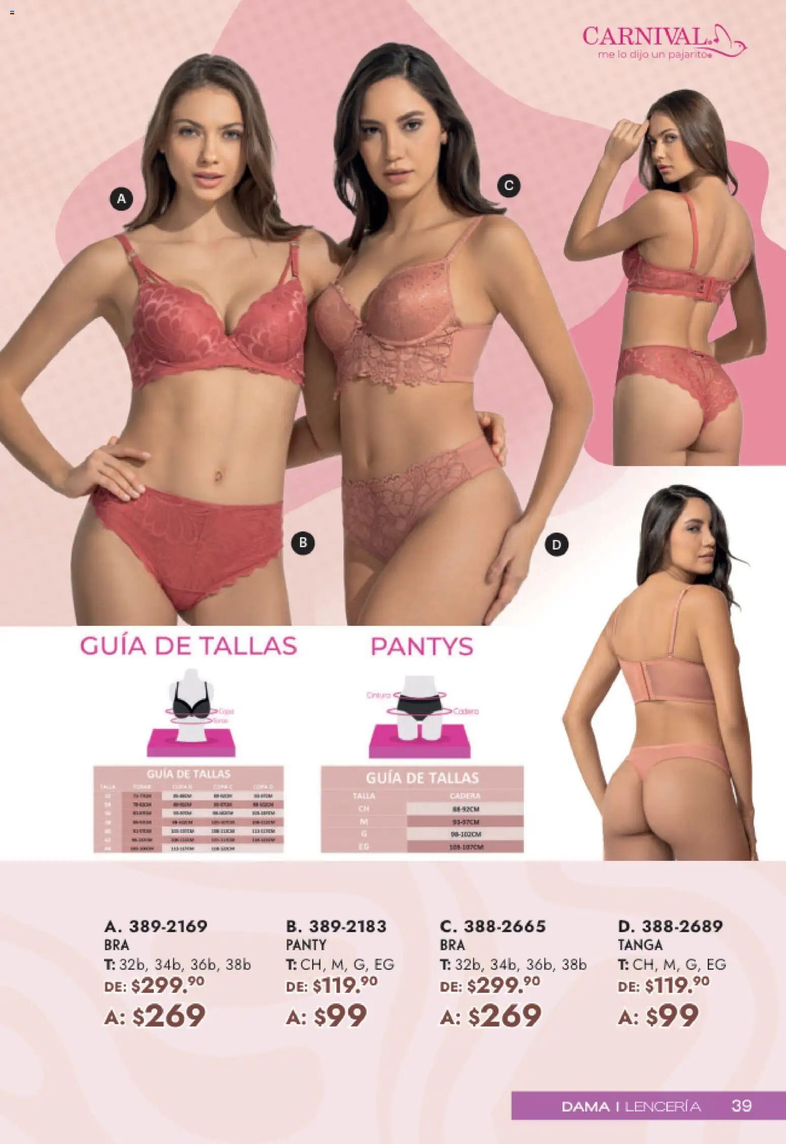 Nuevas ofertas de Andrea válidas en toda la República Mexicana desde el 19.04.2026. ¡Encuentra las mejores ofertas en Andrea catálogo Mamá y Peques! | Página: 39 | Productos: Lenceria