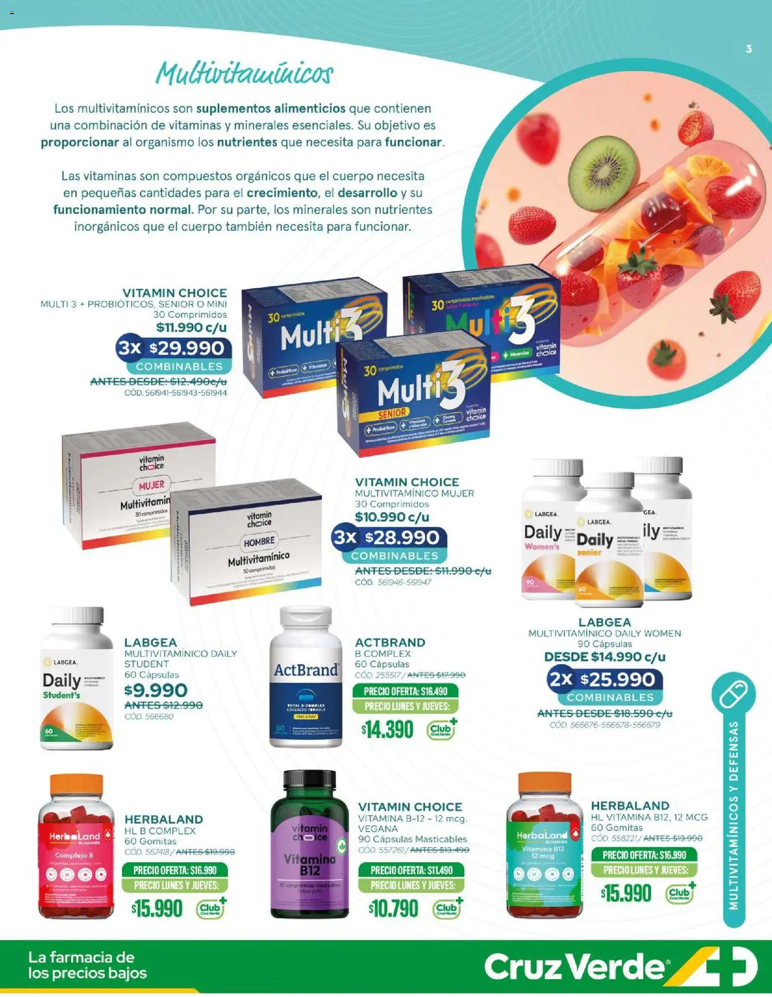 Cruz Verde - Bienestar │ válido desde el 01.03.2026 | Página: 3 | Productos: Vitaminas, Gomitas