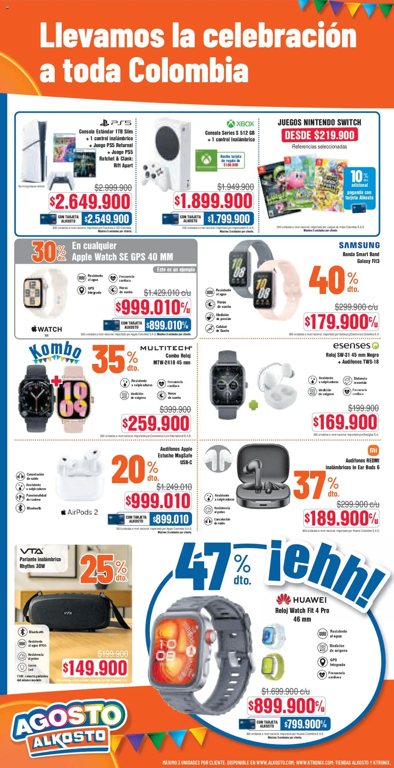 Alkosto revista - valida desde el 02.08.2025 | Página: 4 | Productos: Estuche, Reloj, Juego, Polvo