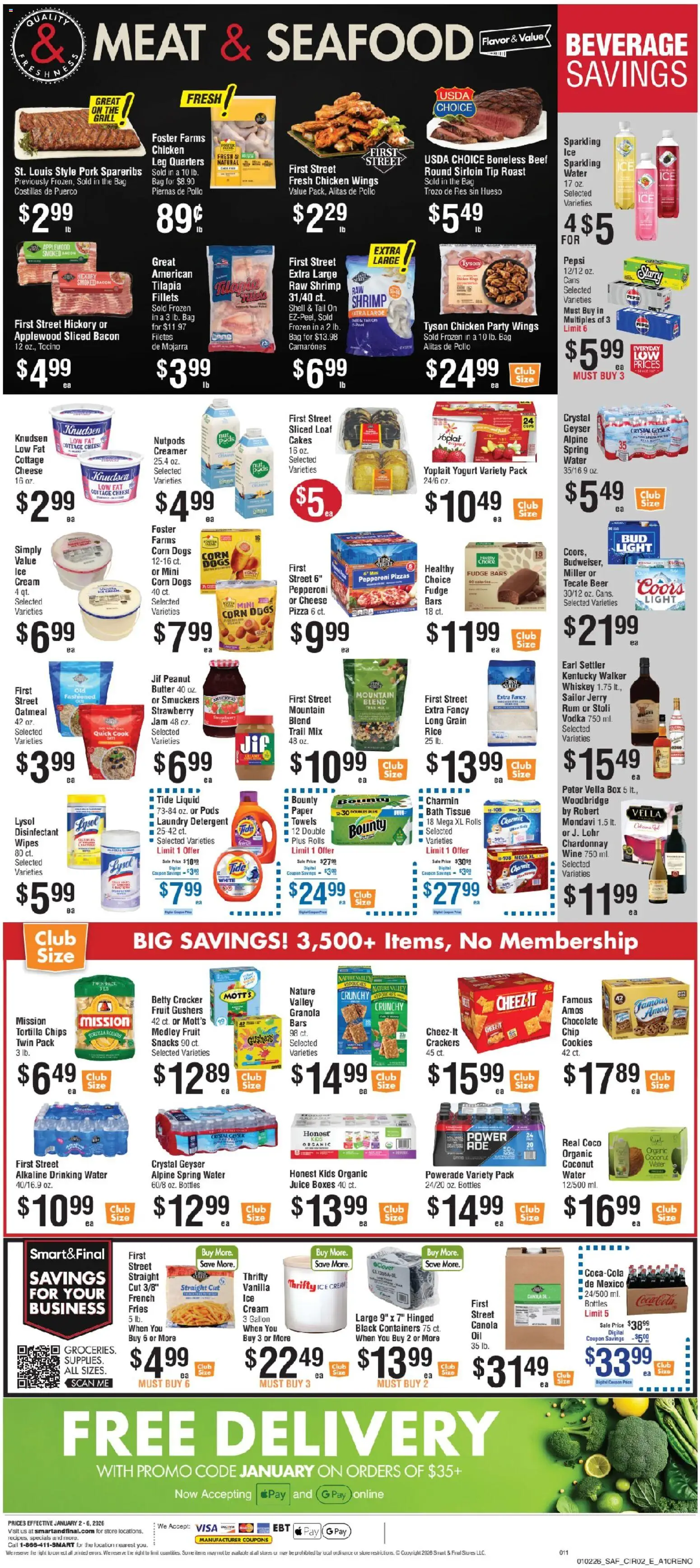 Smart & Final Weekly Ad - valid from 02.01.2026 | Page: 3 | Products: Butter, Rice, Cream, Cottage cheese