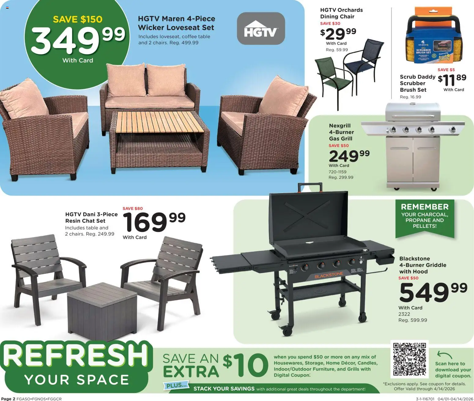 Fred Meyer Home & Apparel - valid from 01.04.2026 | Page: 2 | Products: Coffee table, Table, Griddle, Brush