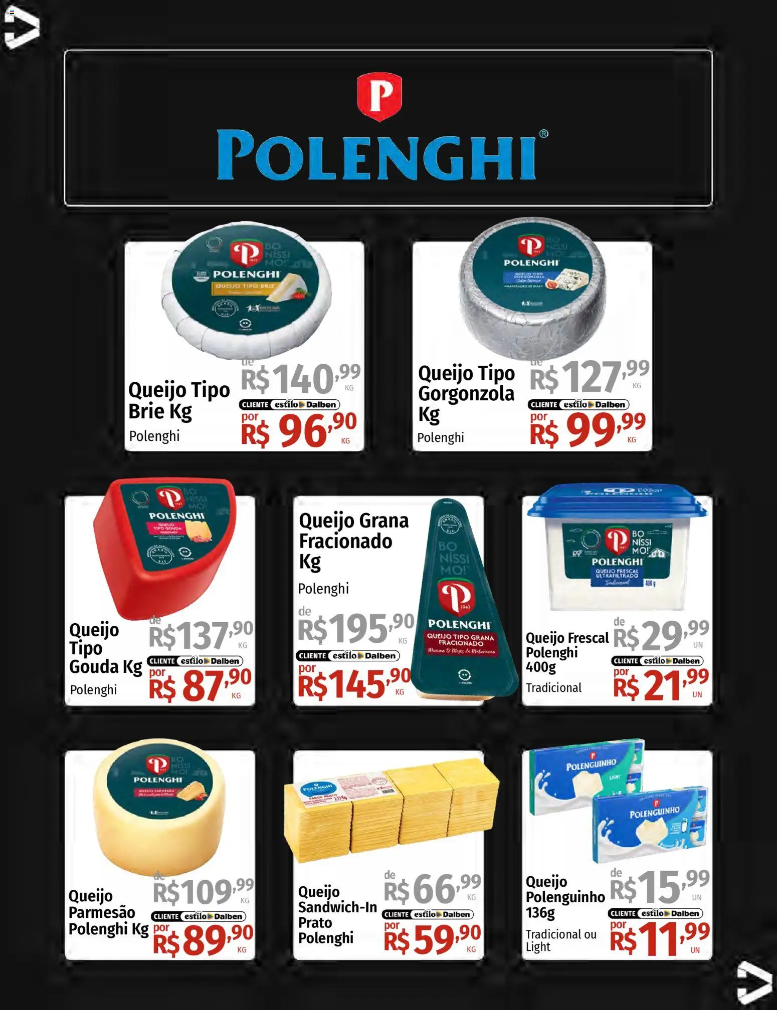 Supermercado Dalben Folheto - válido de 13.11.2025 | Página: 21 | Produtos: Pó, Queijo, Parmesão, Gouda