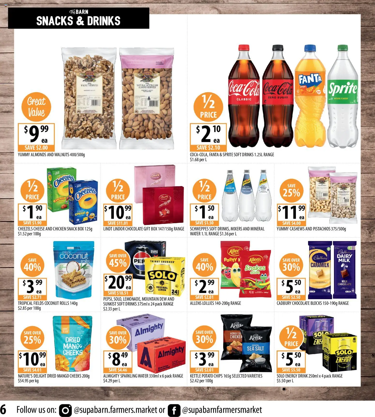 Supabarn catalogue - valid from 22.04.2026 | Page: 6 | Products: Chocolate, Salt, Soft drinks, Lemon