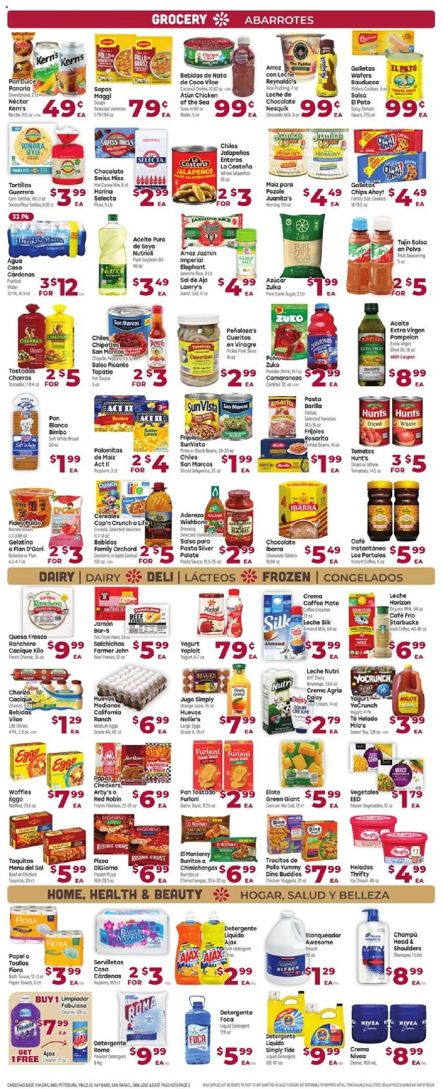 Cardenas Weekly Ad - CA - valid from 21.01.2026 | Page: 2 | Products: Pork, Detergent, Cream, Sauce