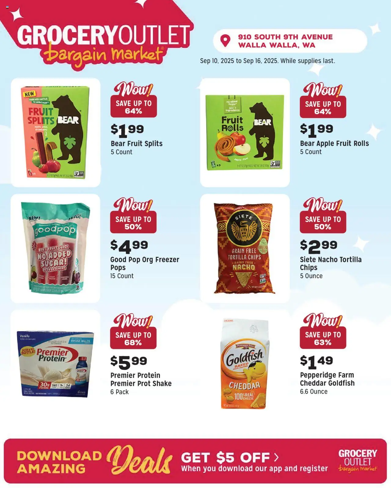 Grocery Outlet Weekly Ad - WA - valid from 10.09.2025 | Page: 2 | Products: Cheese, Juice, Chips, Freezer