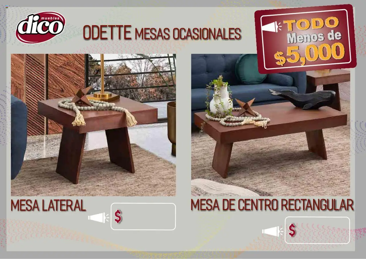 Nuevas ofertas de Muebles Dico válidas en toda la República Mexicana desde el 12.02.2025. ¡Encuentra las mejores ofertas en Muebles Dico catálogo Todo Menos! | Página: 37 | Productos: Mesa de centro, Mesa