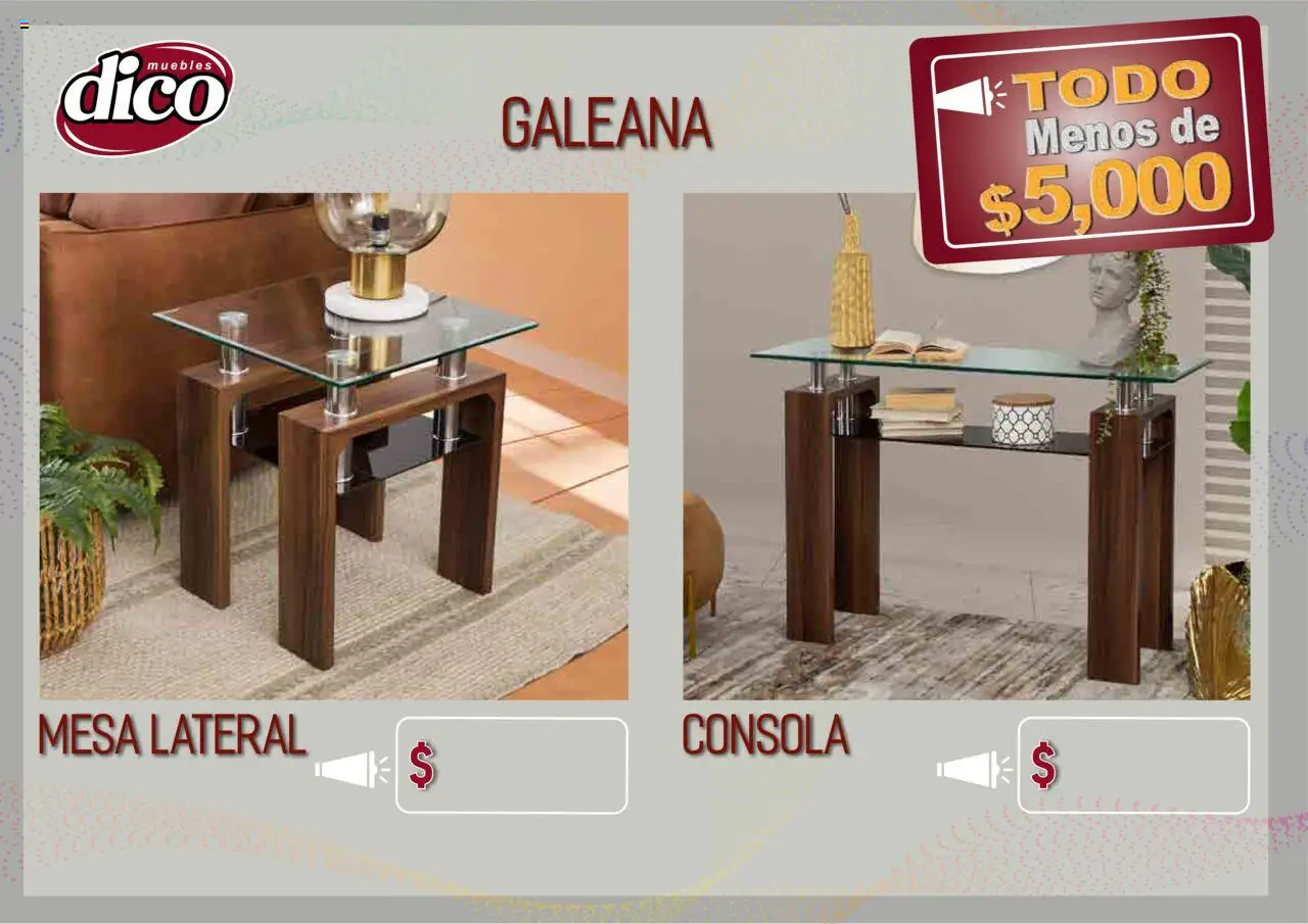 Nuevas ofertas de Muebles Dico válidas en toda la República Mexicana desde el 12.02.2025. ¡Encuentra las mejores ofertas en Muebles Dico catálogo Todo Menos! | Página: 37 | Productos: Mesa de centro, Mesa
