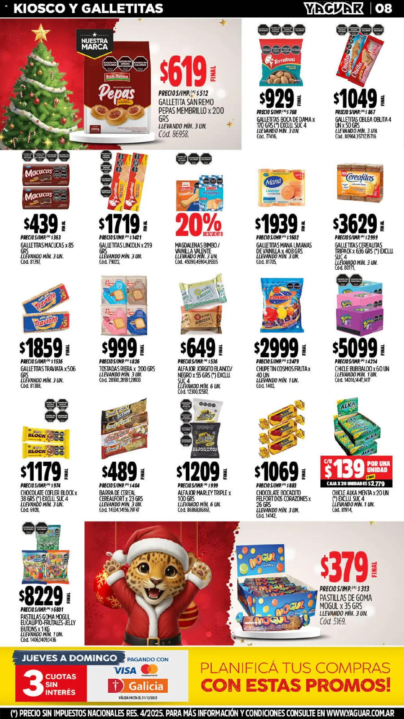 Yaguar catálogo │ válido desde el 15.12.2025 | Página: 11 | Productos: Galletitas, Caja, Chocolate, Alfajor