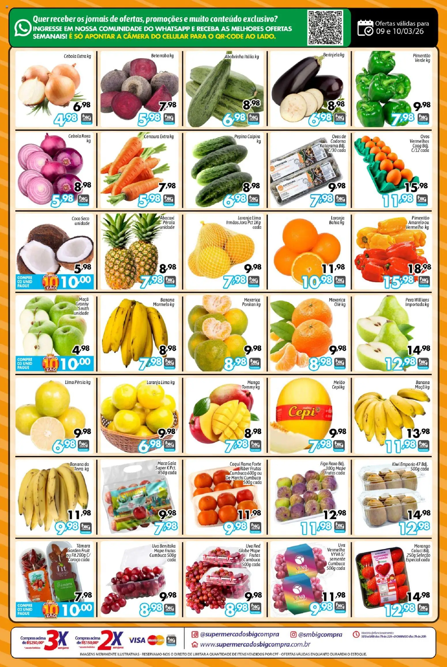 Big Compra Folheto - válido de 09.03.2026 | Página: 2 | Produtos: Melão, Pera, Abobrinha, Ovos