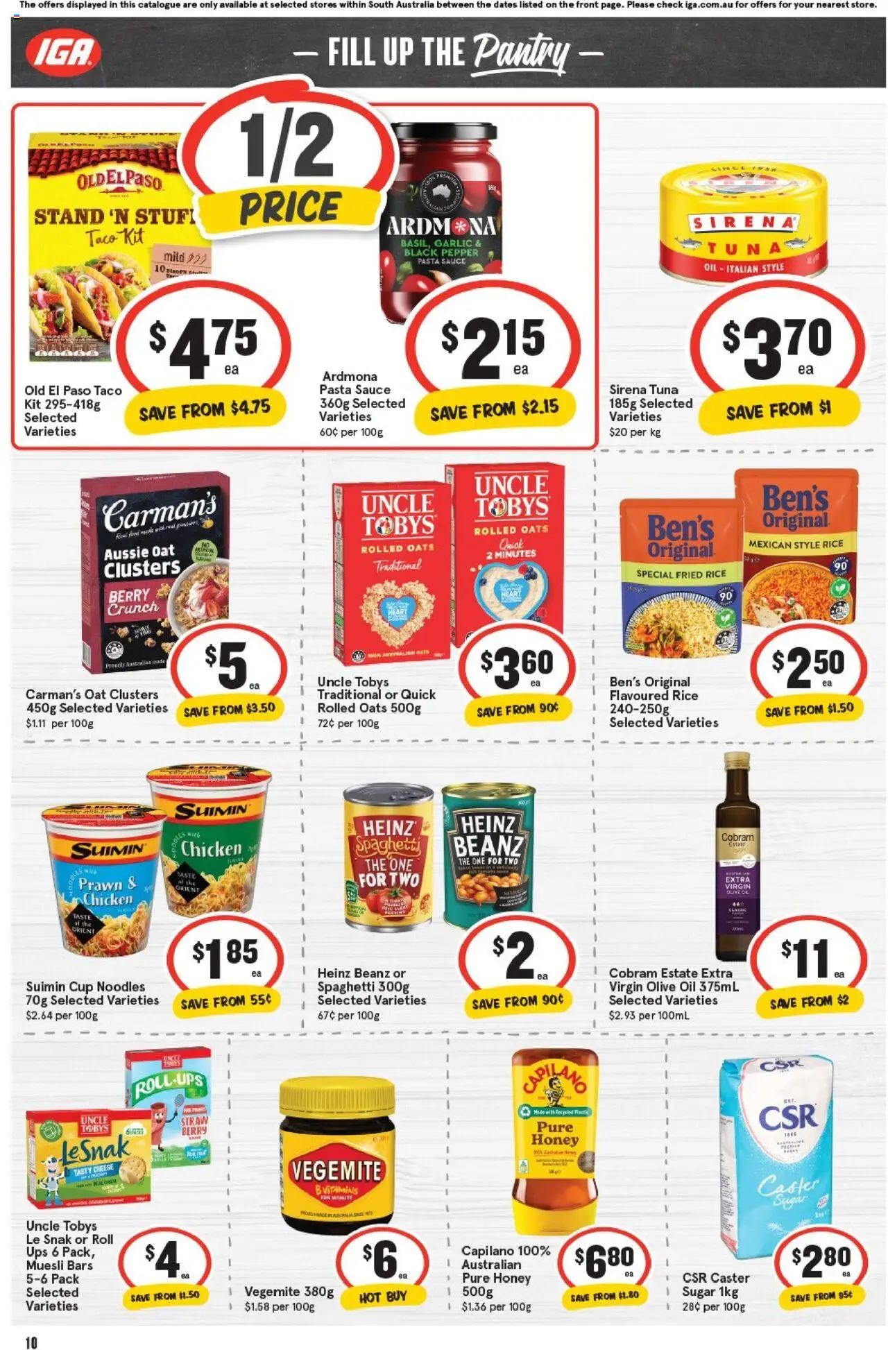 IGA catalogue - valid from 01.10.2025 | Page: 10 | Products: Oil, Chicken, Rice, Pasta