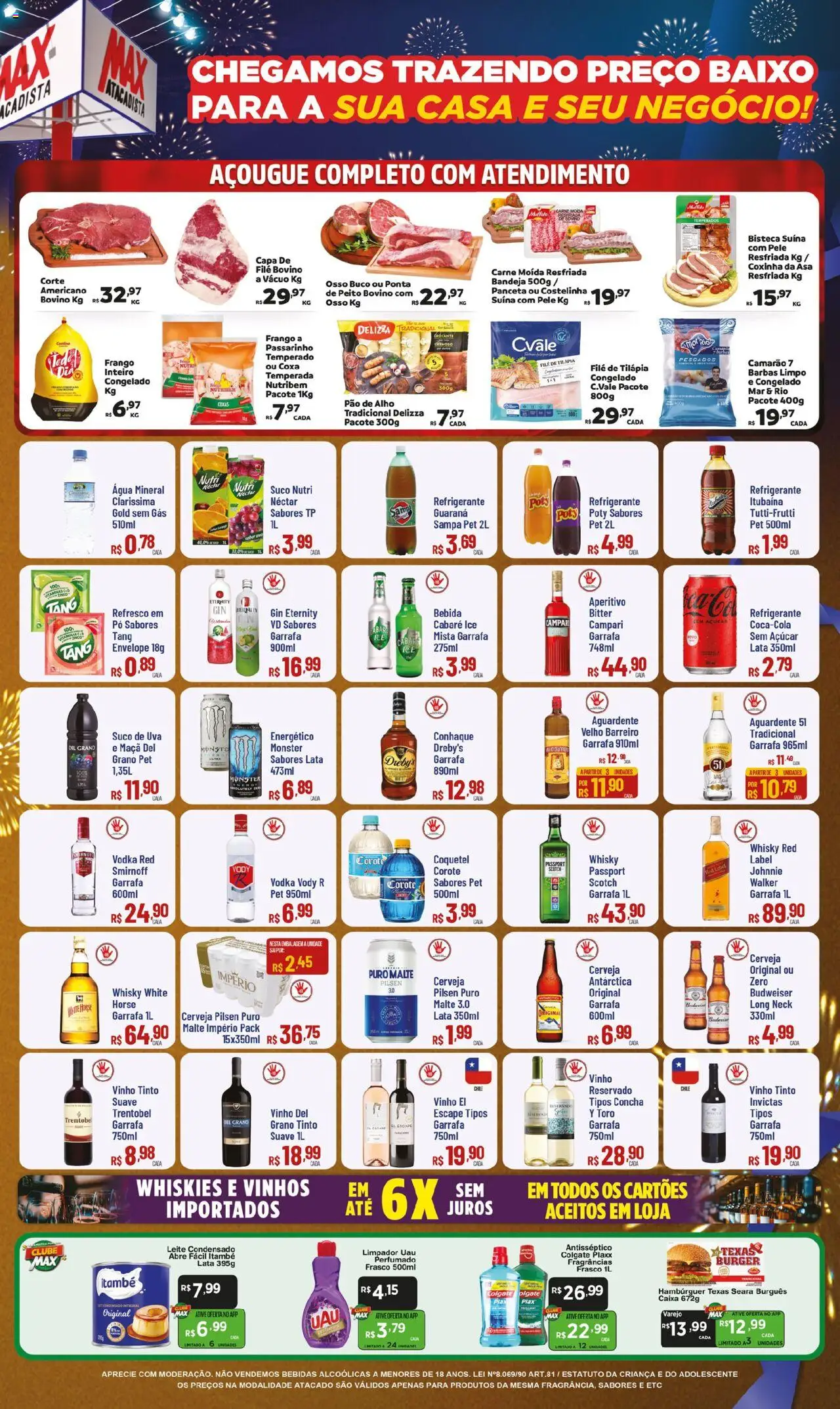 Max Atacadista Folheto - válido de 10.10.2025 | Página: 3 | Produtos: Energético, Hambúrguer, Vodka, Açúcar