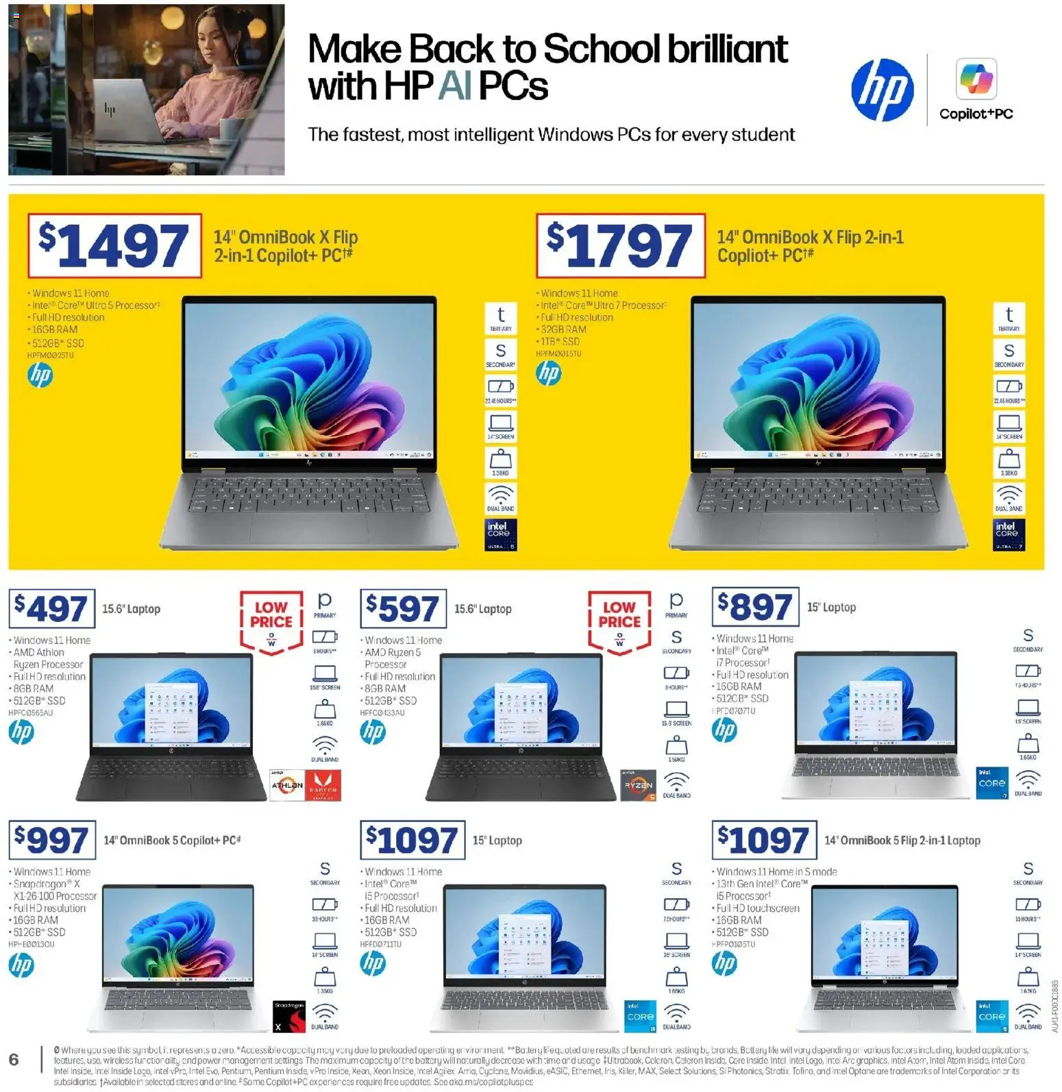 Officeworks catalogue - valid from 01.01.2026 | Page: 6 | Products: Battery, Laptop, Screen