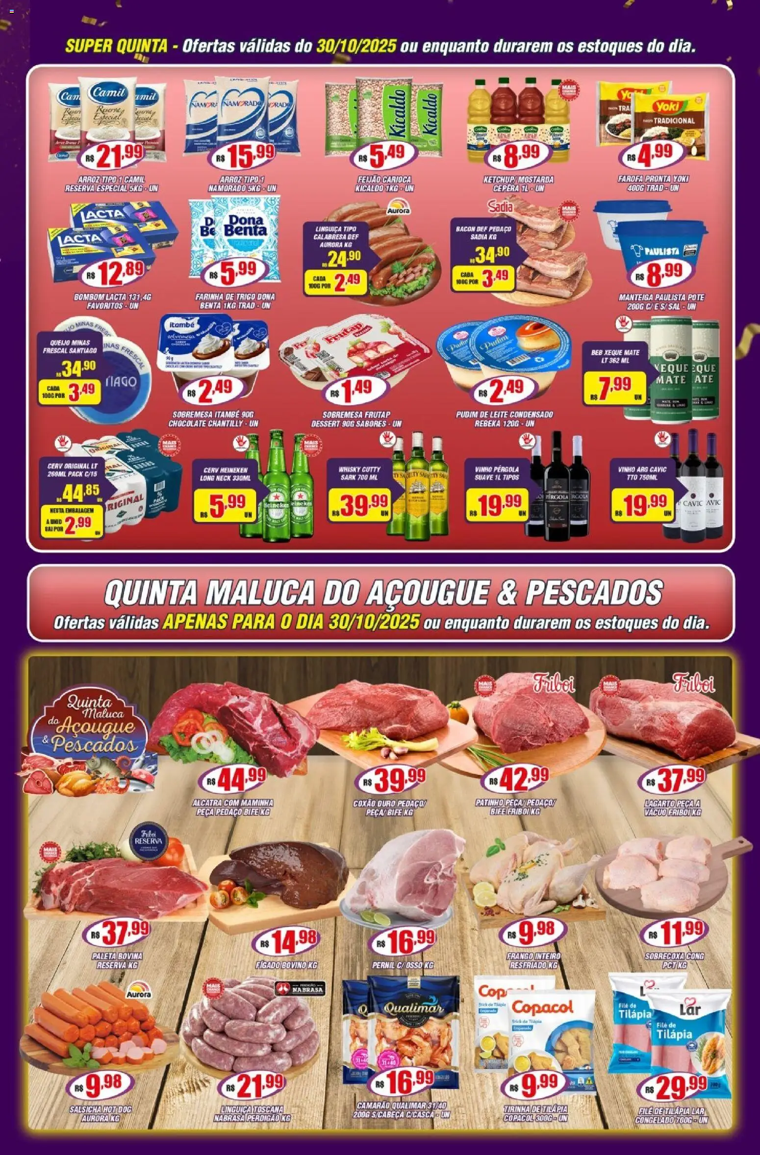 Violeta Supermercados Folheto - válido de 28.10.2025 | Página: 2 | Produtos: Salsicha, Linguiça, Chocolate, Arroz