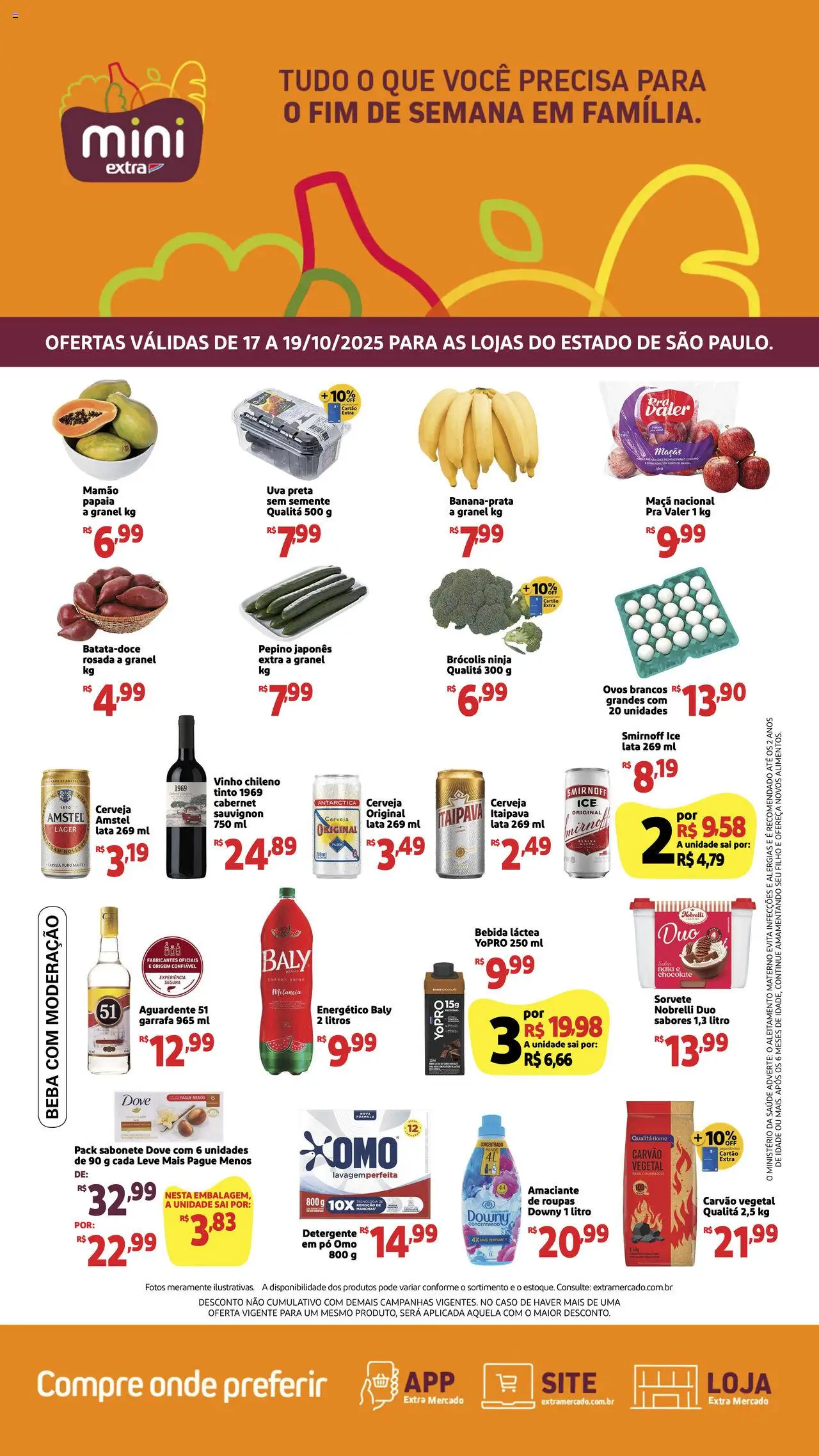 Mini Extra Folheto - válido de 17.10.2025 | Página: 1 | Produtos: Perfume, Detergente, Mamão, Dove