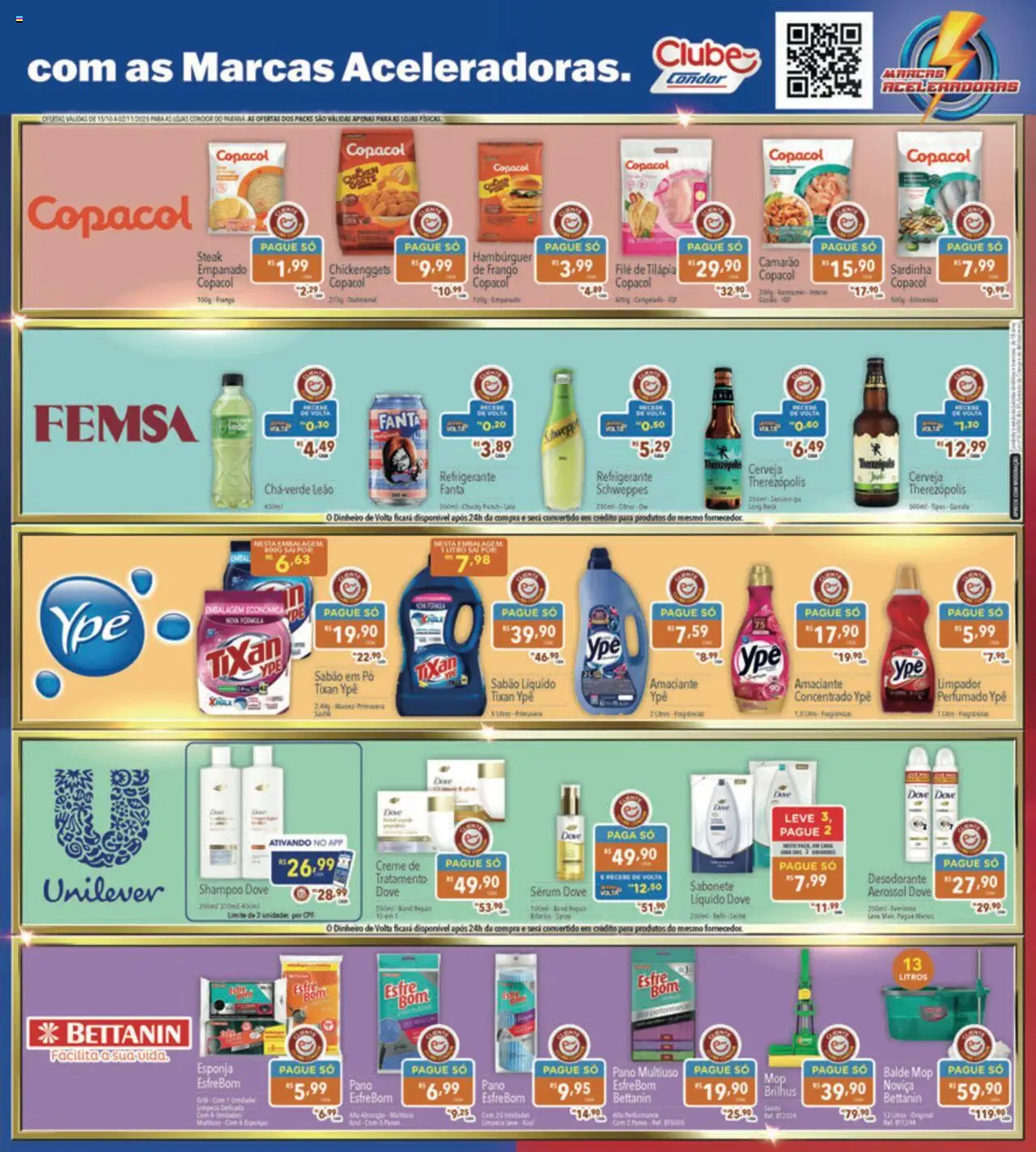 Supermercados Condor Folheto - válido de 15.10.2025 | Página: 5 | Produtos: Creme, Hambúrguer, Sabonete, Balde