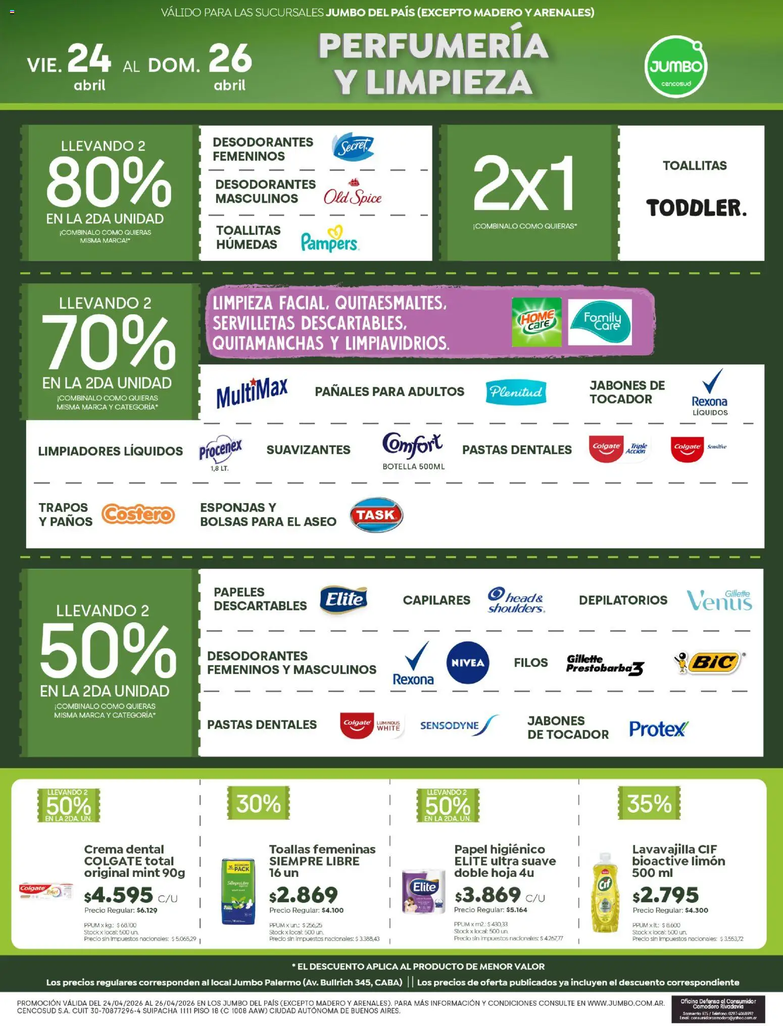 Jumbo ofertas │ válido desde el 24.04.2026 | Página: 6 | Productos: Papel higiénico, Botella, Quitamanchas, Pañales
