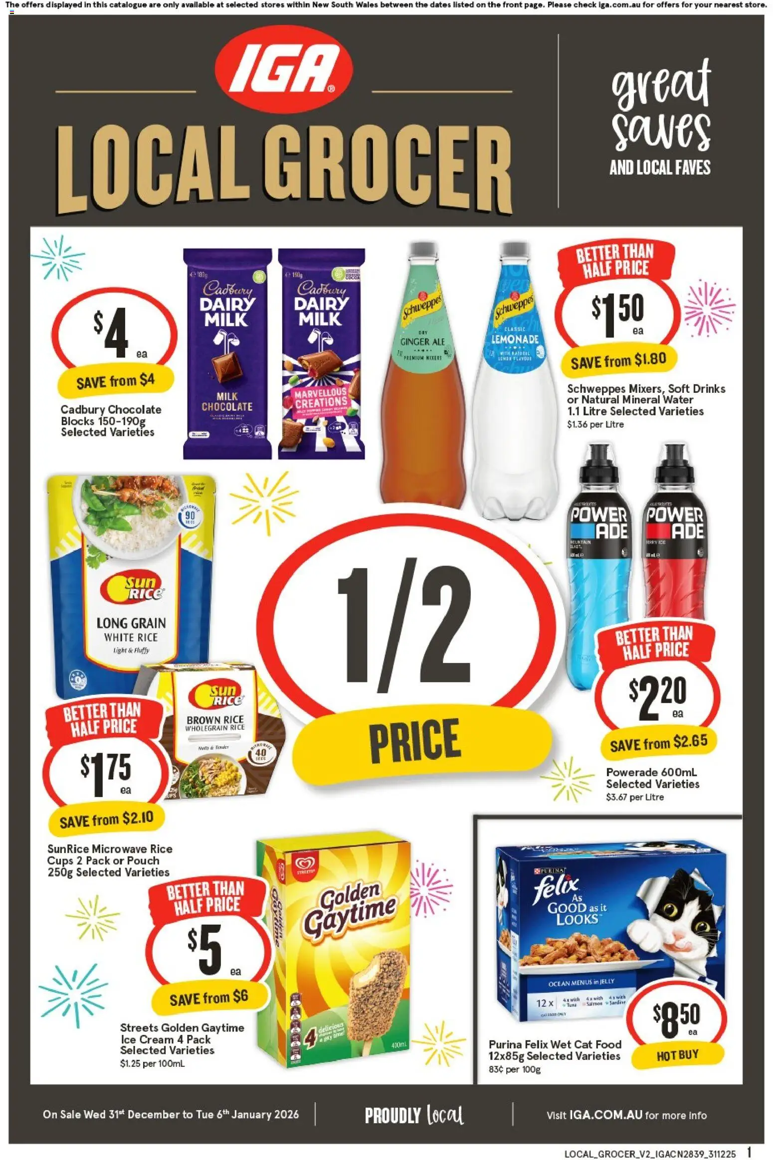 IGA catalogue - valid from 31.12.2025 | Page: 1 | Products: Chocolate, Cream, Salmon, Microwave