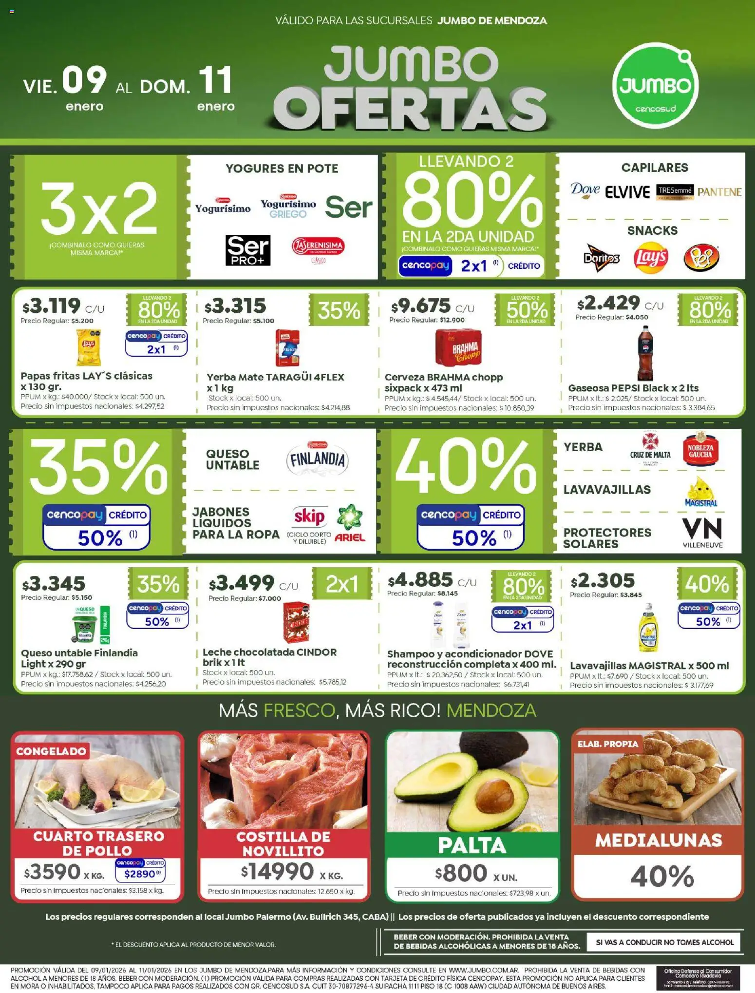 Jumbo - Ofertas | Mendoza │ válido desde el 09.01.2026 | Página: 1 | Productos: Teléfono, Yerba, Palta, Cerveza