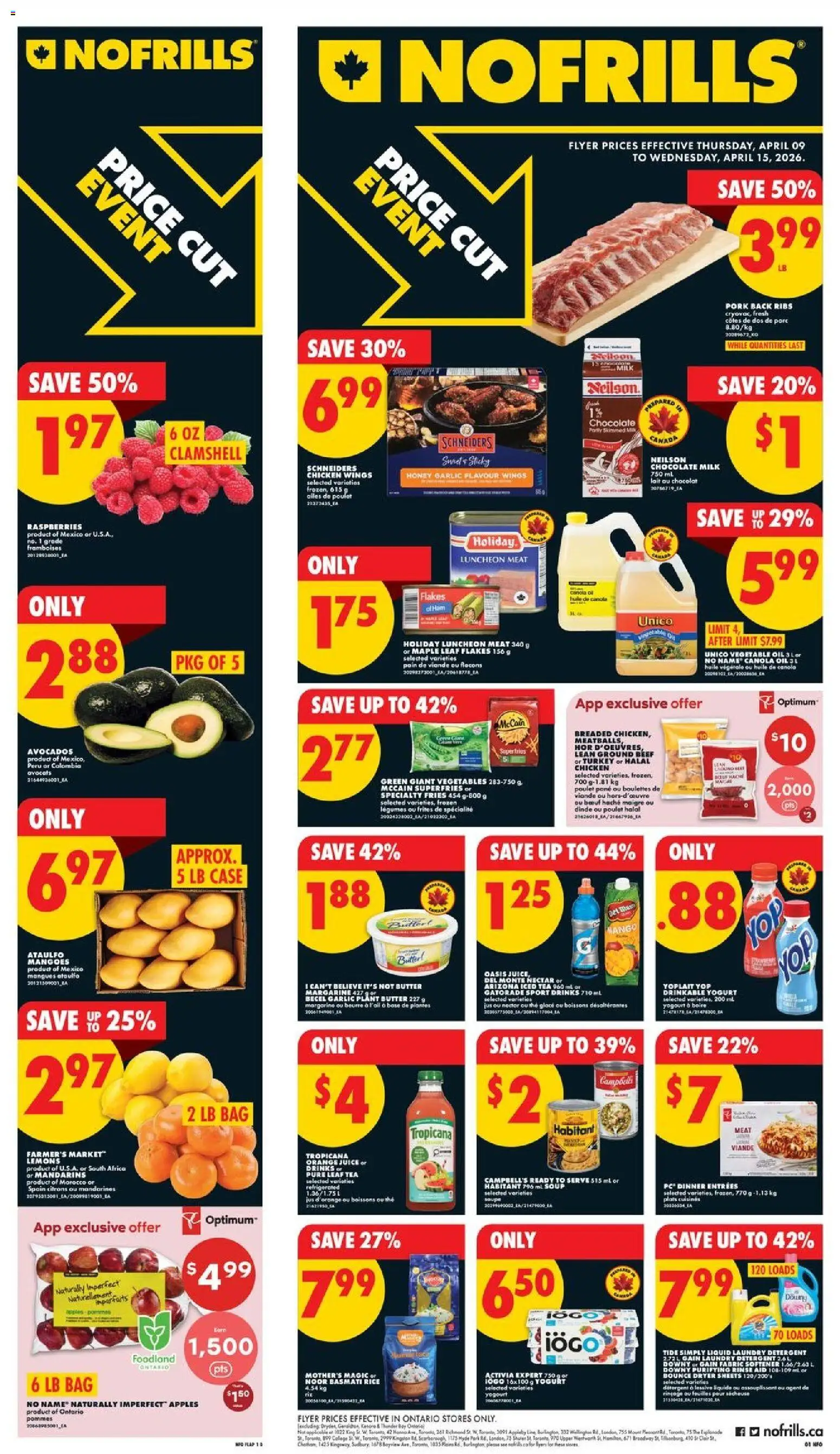 No Frills flyer valid from 09.04.2026 | Page: 1 | Products: Tea, Flakes, Turkey, Yogurt