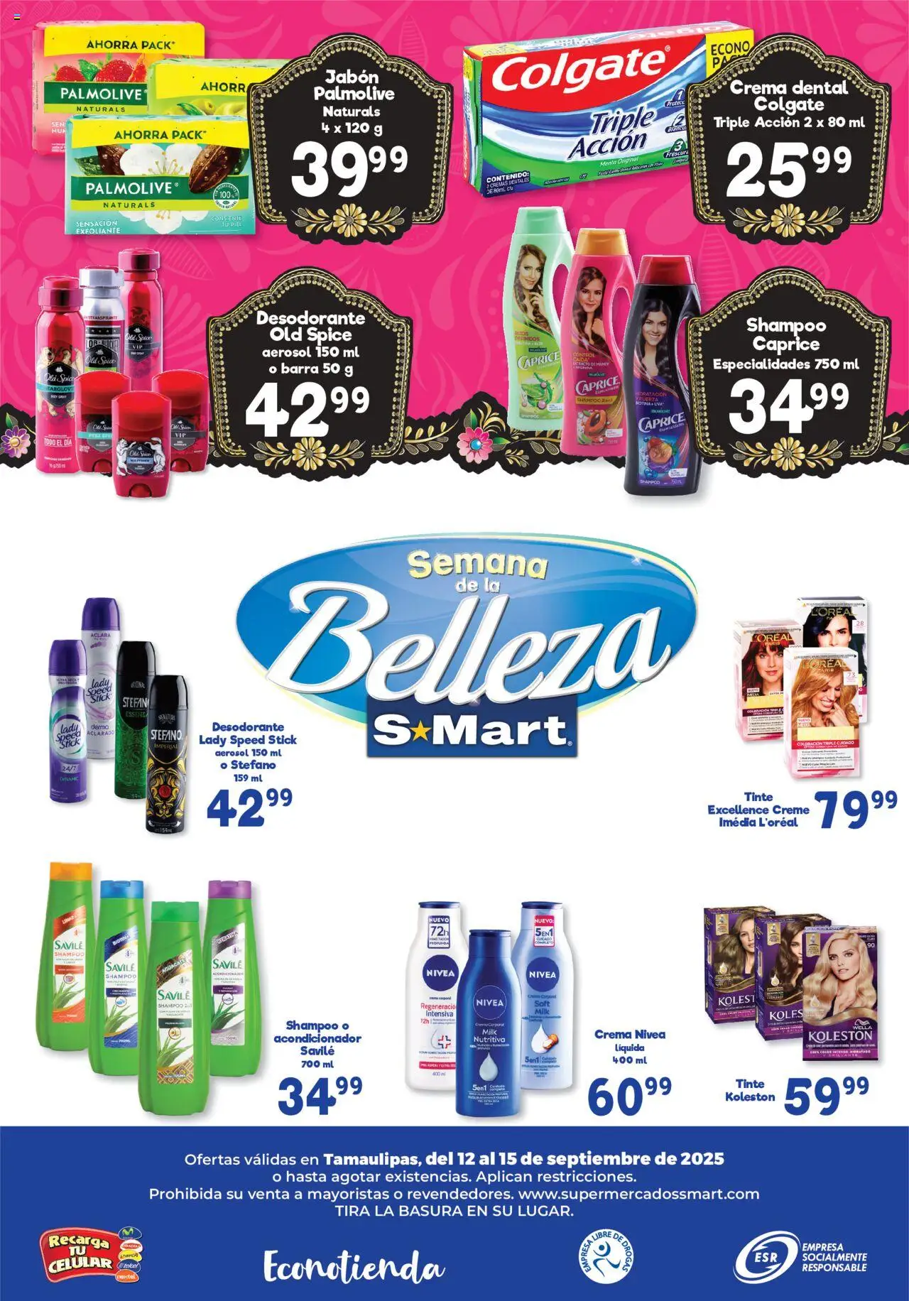Nuevas ofertas de S-Mart válidas en toda la República Mexicana desde el 12.09.2025. ¡Encuentra las mejores ofertas en S-Mart - Folleto - Reynosa (y Rio Bravo)! | Página: 6 | Productos: Uva, Barra, Body, Acondicionador