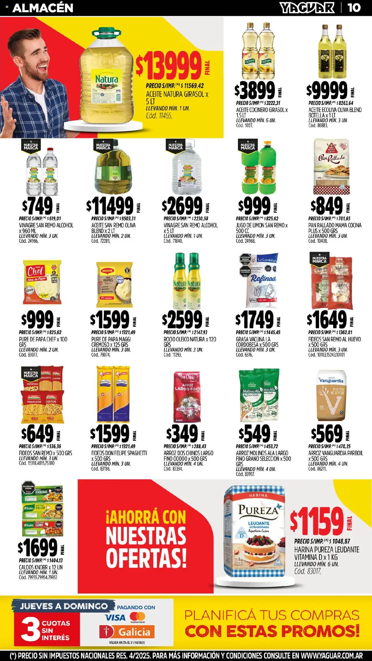 Yaguar - José C. Paz │ válido desde el 13.10.2025 | Página: 9 | Productos: Cocina, Aceite, Huevo, Jugo