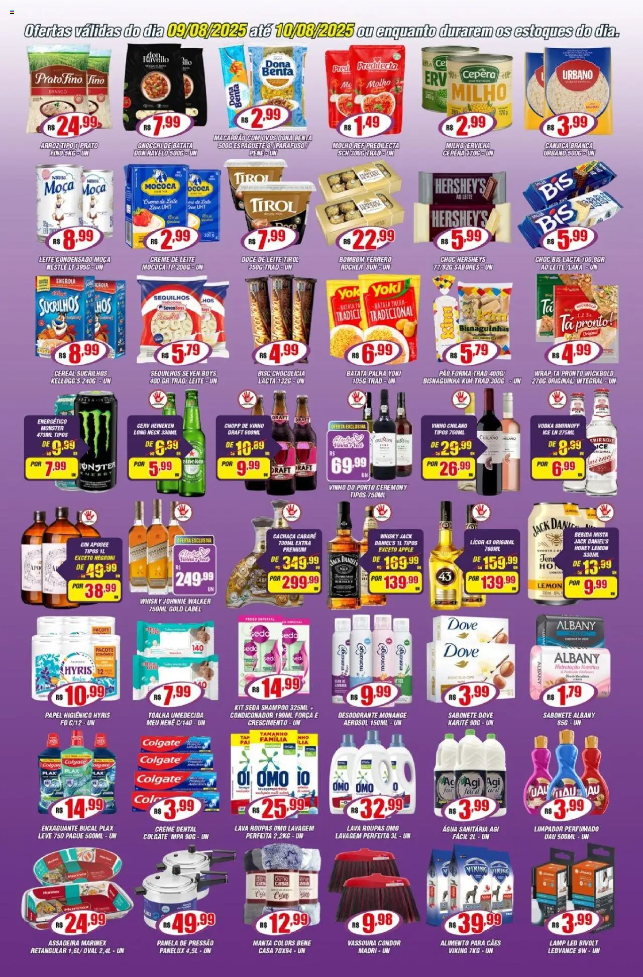 Violeta Supermercados Folheto - válido de 09.08.2025 | Página: 3 | Produtos: Cachaça, Sucrilhos, Dove, Vassoura