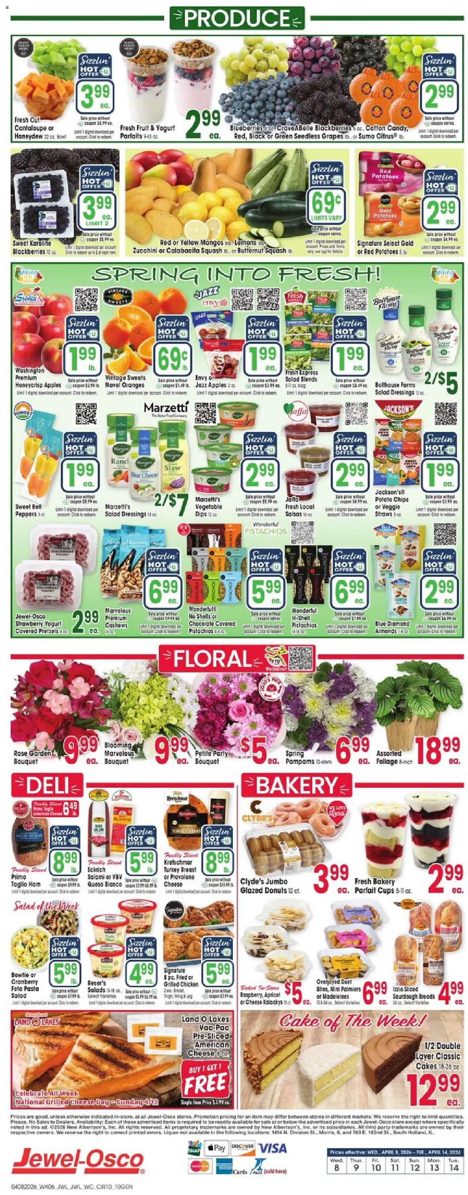 Jewel Osco Weekly Ad - IA - valid from 08.04.2026 | Page: 10 | Products: Yogurt, Salami, Chips, Blueberries