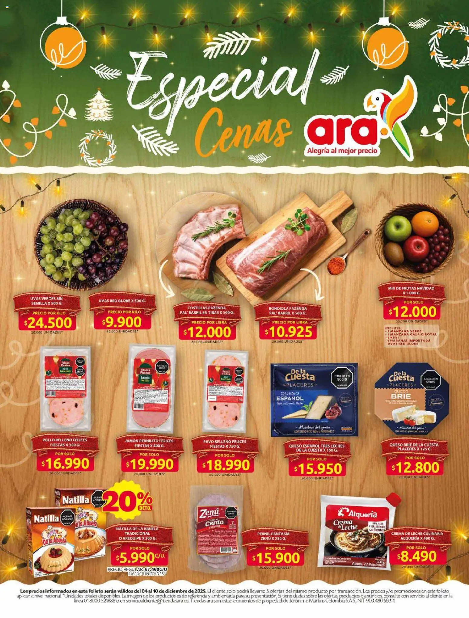 Ara revista - valida desde el 04.12.2025 | Página: 1 | Productos: Manzana, Crema de leche, Queso, Jamón