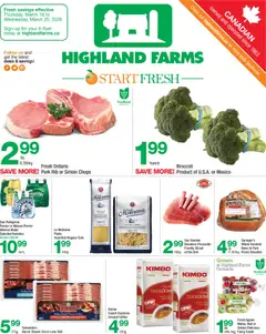 Preview of Highland Farms weekly flyer / circulaire from shop Highland Farms valid from 19.03.2026