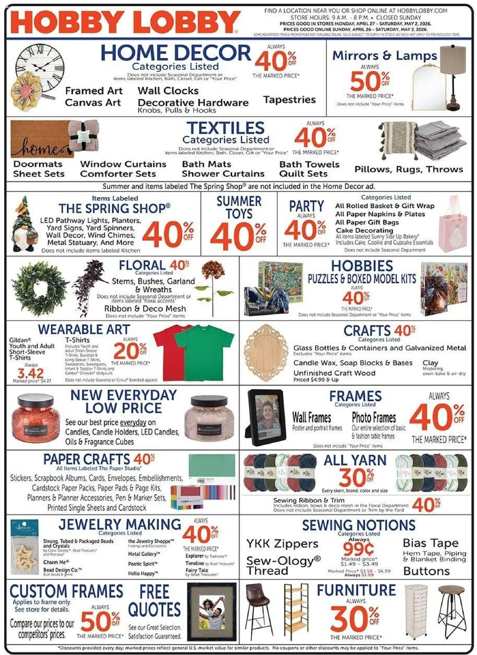 Hobby Lobby Weekly Ad - valid from 26.04.2026 | Page: 1