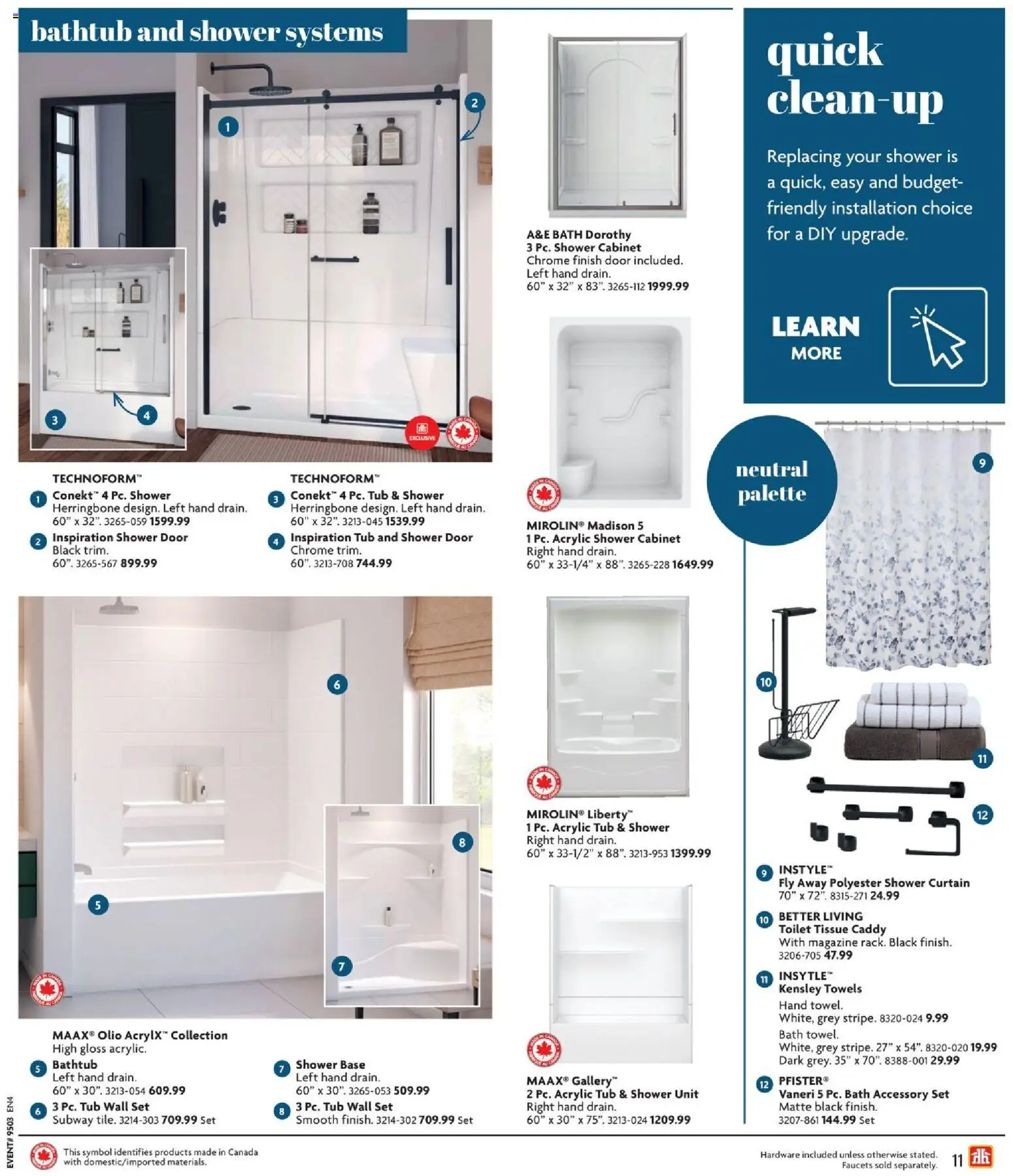 Home Hardware flyer valid from 15.01.2026 | Page: 11 | Products: Cabinet, Bath, Shower