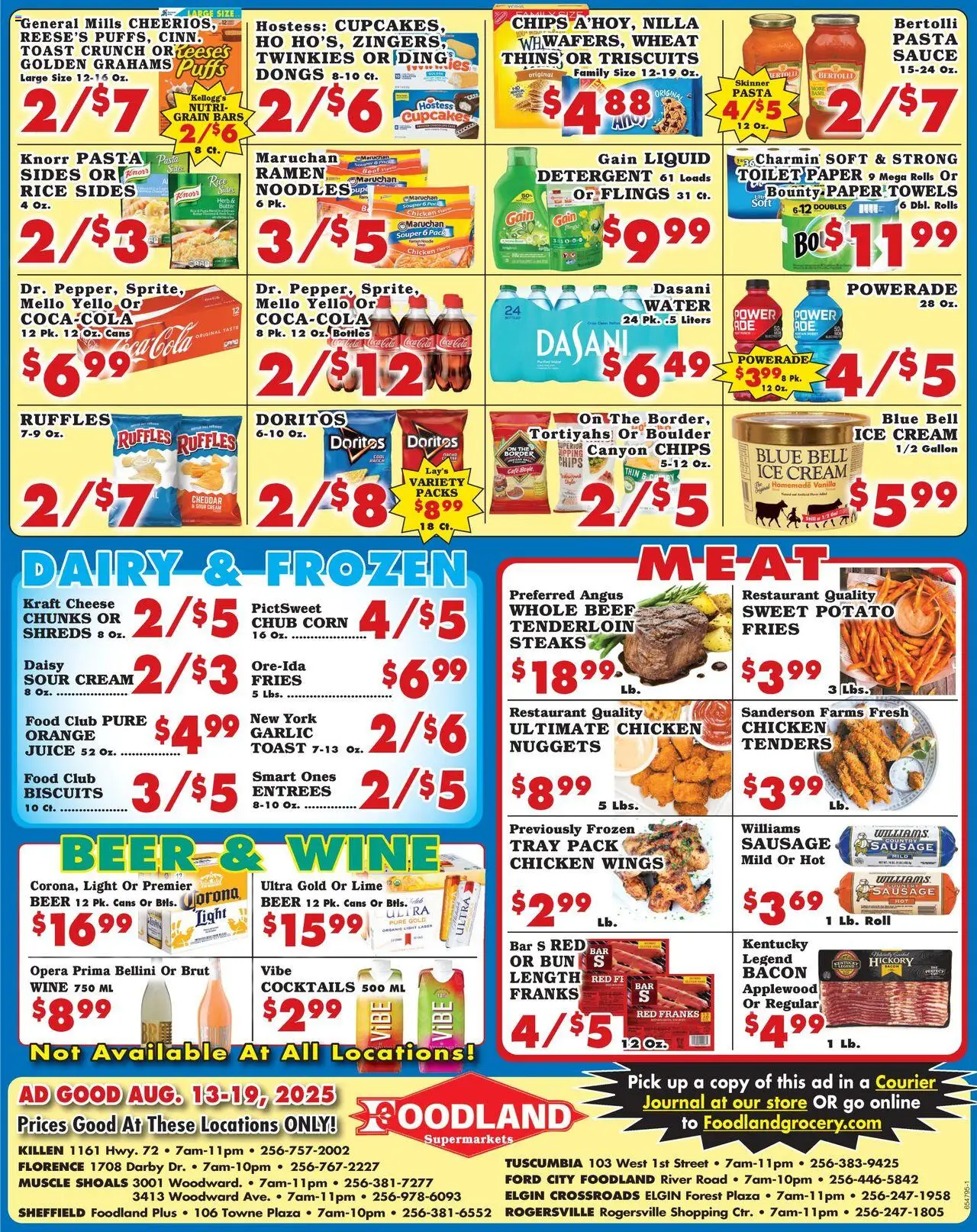 Foodland Weekly Ad - Supermarkets - valid from 13.08.2025 | Page: 2 | Products: Wine, Beer, Detergent, Hoodie