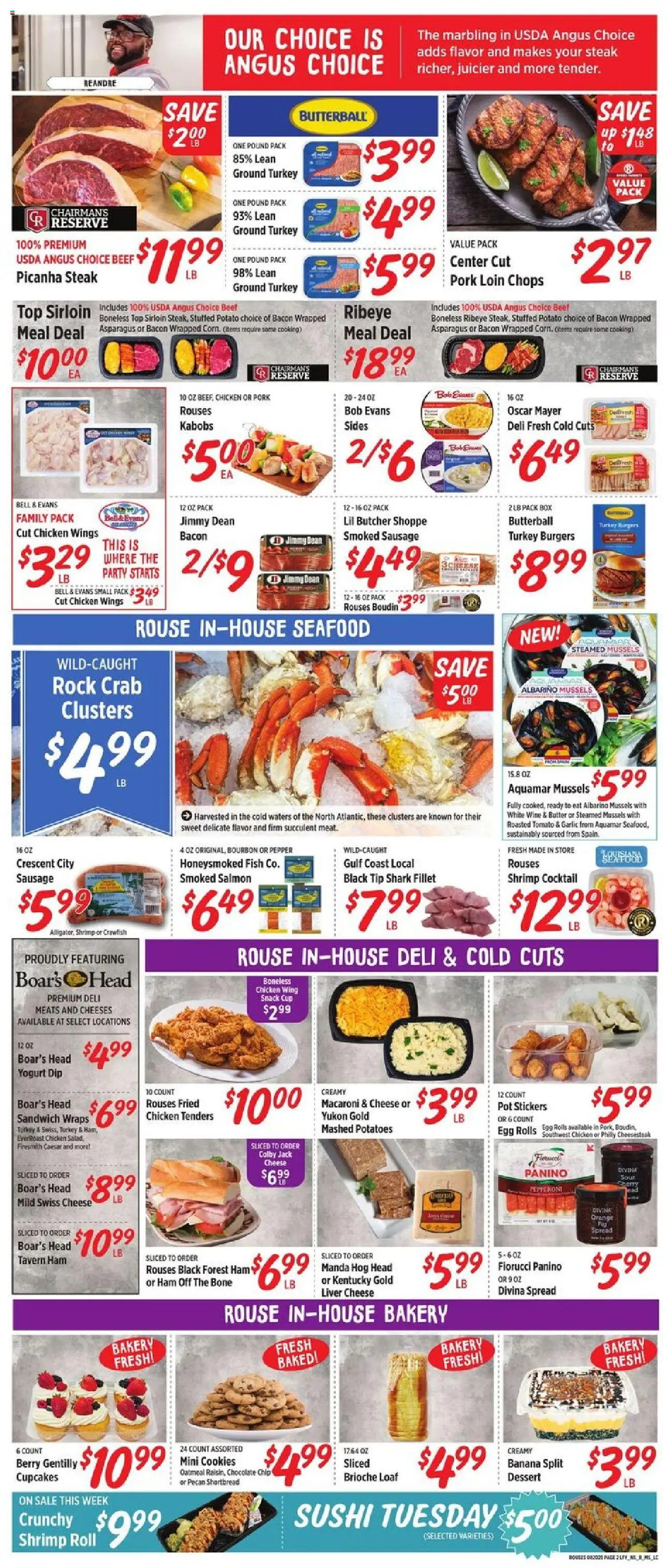 Rouses Weekly Ad - MS - valid from 20.08.2025 | Page: 3 | Products: Asparagus, Ham, Beef, Garlic