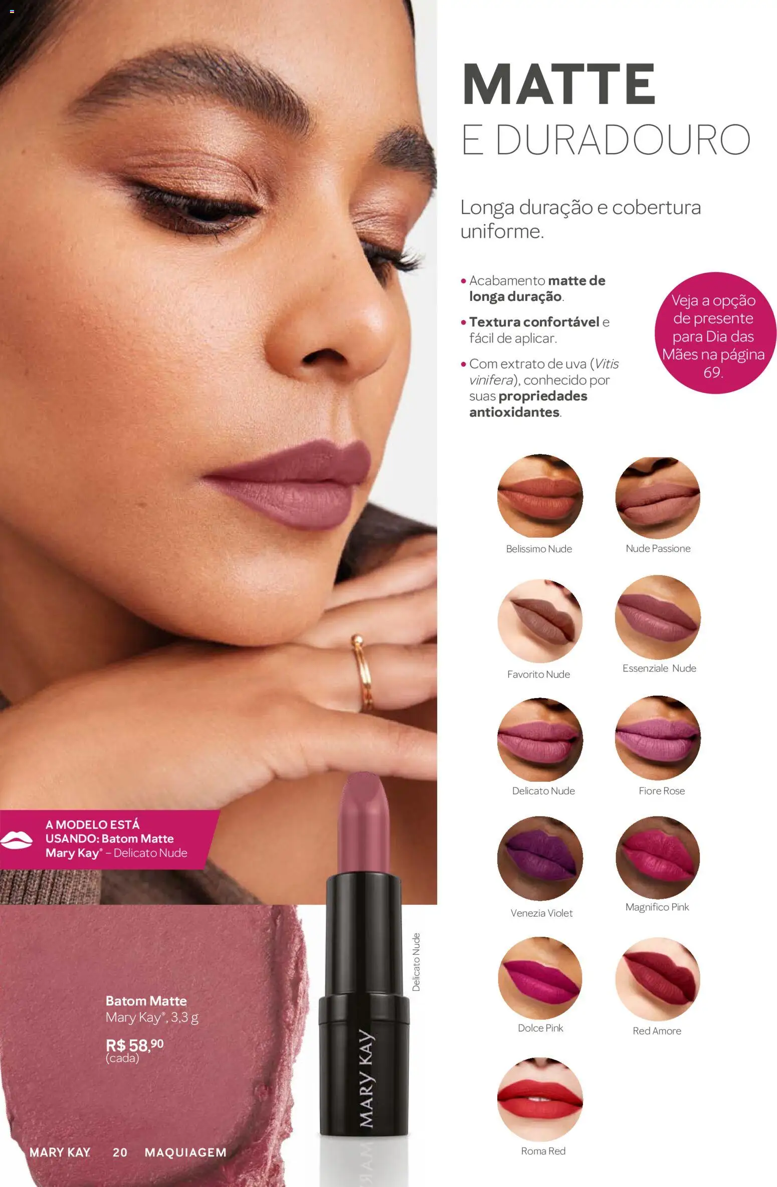 Mary Kay Folheto - válido de 01.03.2026 | Página: 20 | Produtos: Maquiagem, Batom