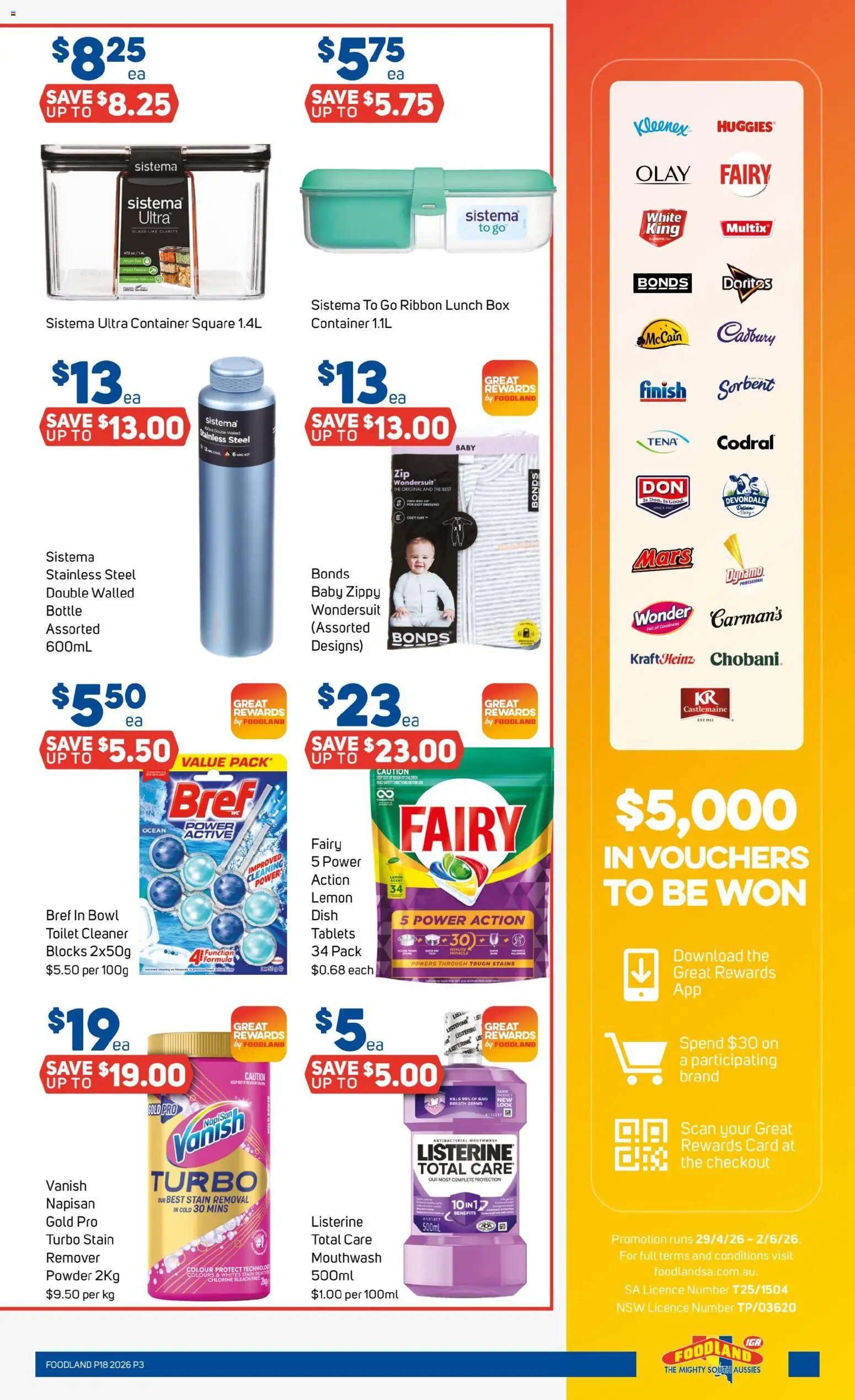 Foodland catalogue - valid from 29.04.2026 | Page: 3 | Products: Box, Cleaner, Mouthwash, Tablets