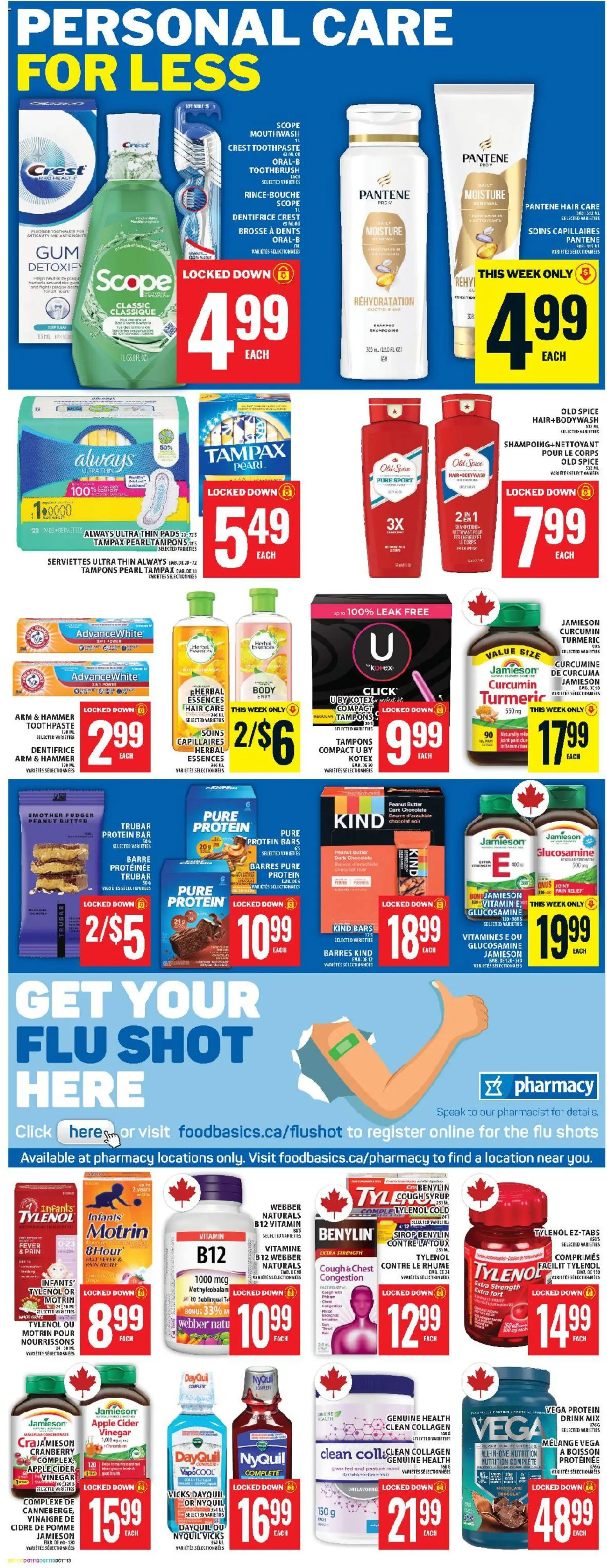 Food Basics flyer valid from 08.01.2026 | Page: 14 | Products: Tights, Toothpaste, Mouthwash, Butter