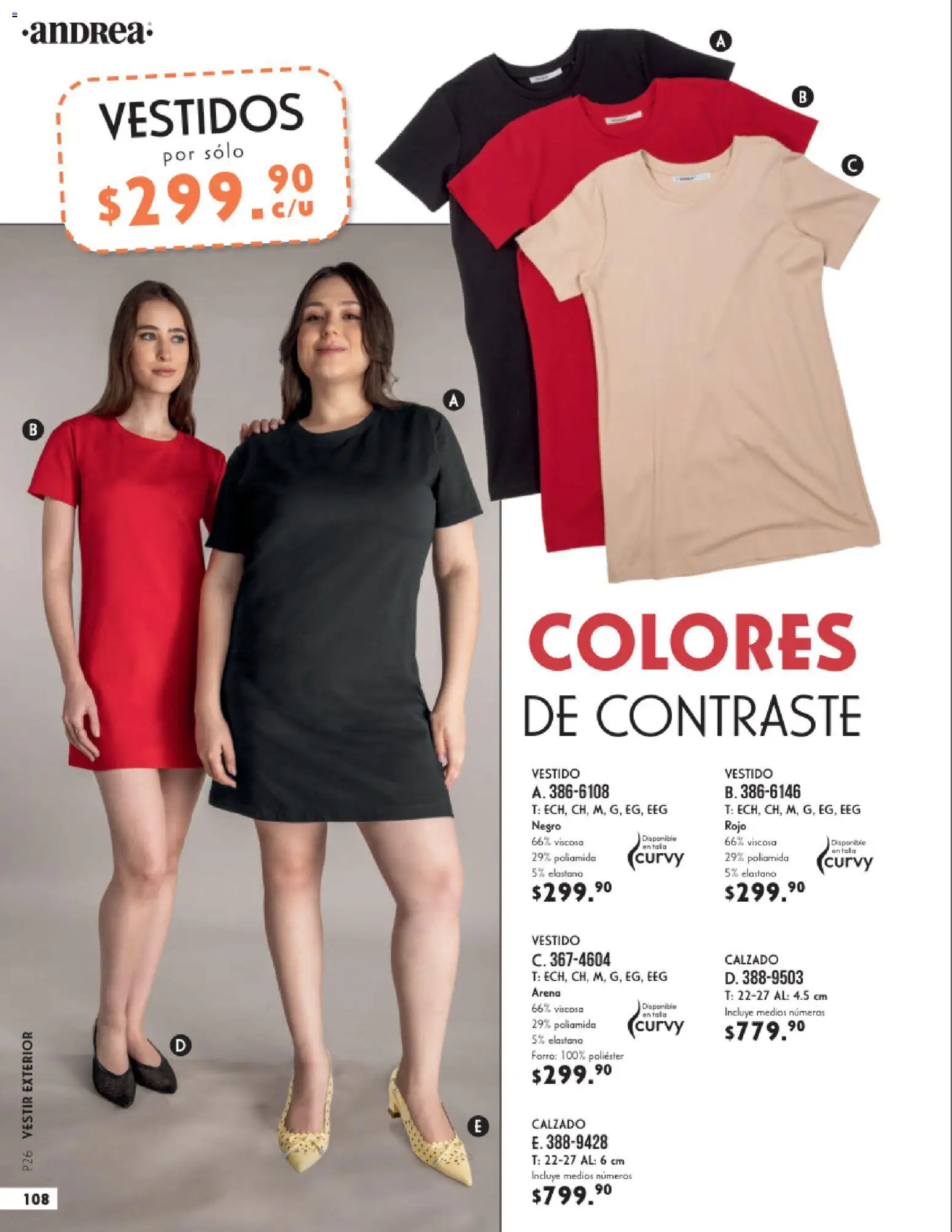 Nuevas ofertas de Andrea válidas en toda la República Mexicana desde el 25.01.2026. ¡Encuentra las mejores ofertas en Andrea catálogo Vestir! | Página: 108 | Productos: Vestido