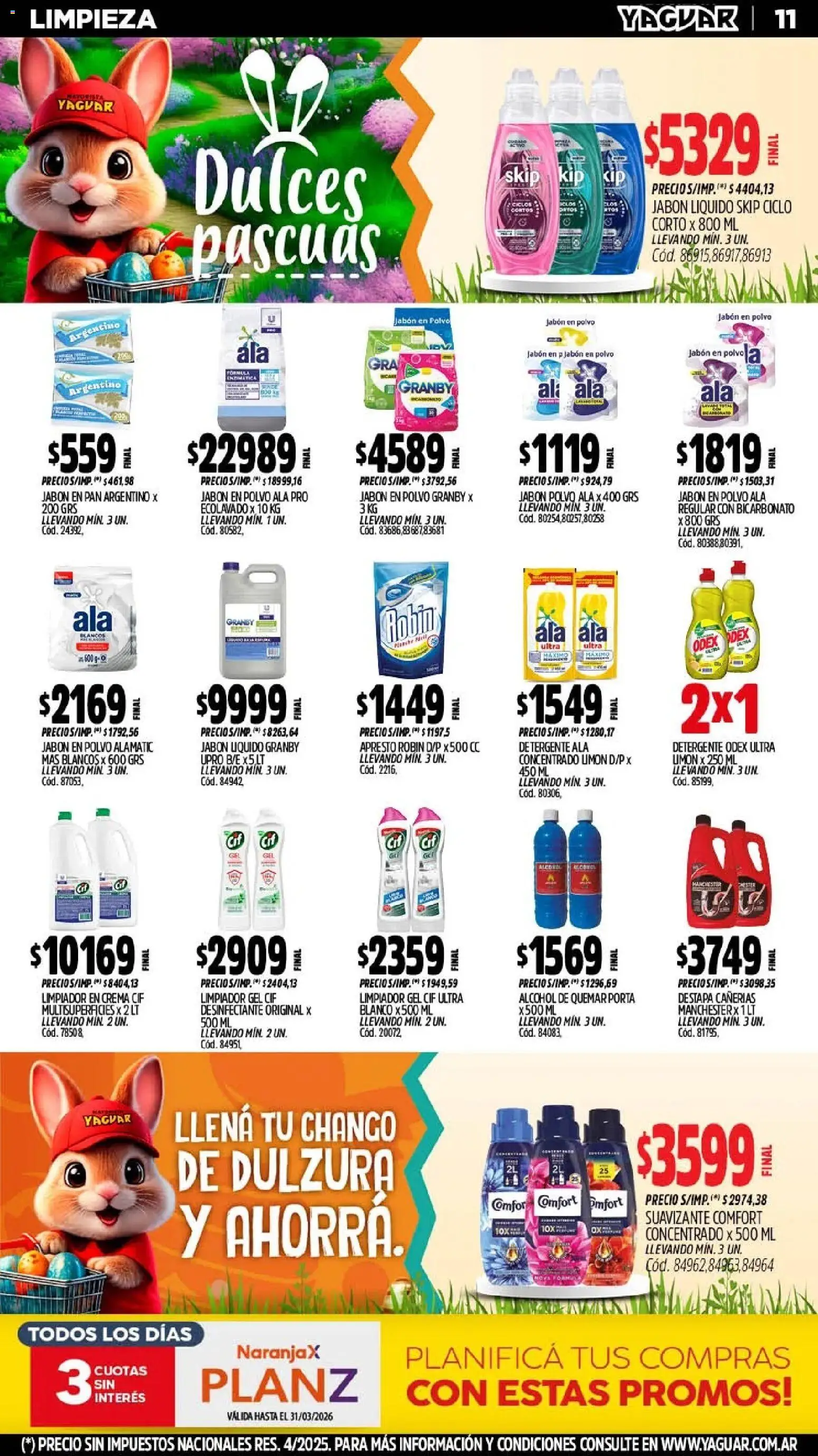 Yaguar - Oferta Semanal General Roca │ válido desde el 16.03.2026 | Página: 11 | Productos: Desinfectante, Jabón, Jabón en polvo, Limón