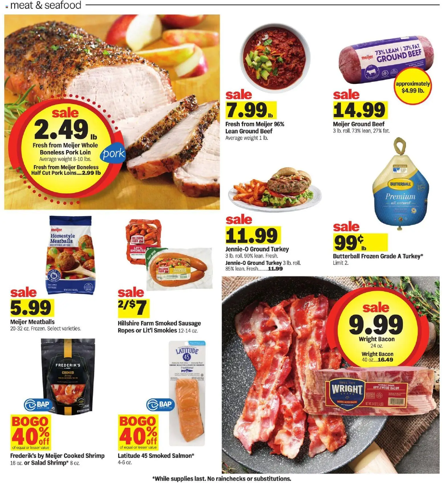 Meijer Weekly Ad - MI - valid from 29.10.2025 | Page: 5 | Products: Pork, Beef, Seafood, Sausage