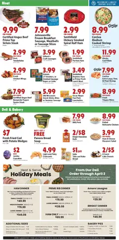 Preview of Festival Foods weekly ads valid from 25.03.2026 | Page: 3 | Products: Brussels Sprouts, Pork, Seafood, Pumpkin Pie