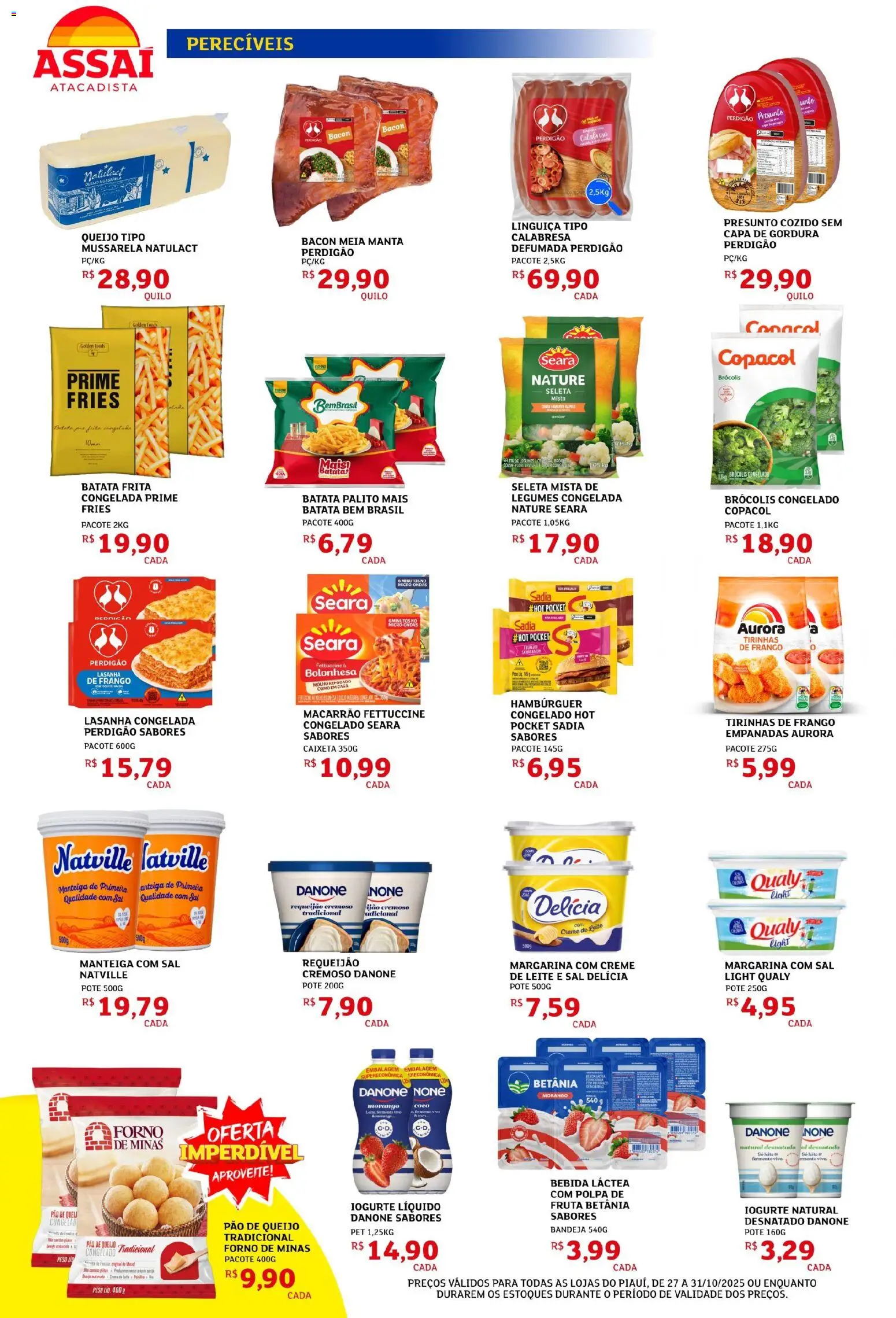 Assaí Atacadista Folheto - válido de 27.10.2025 | Página: 4 | Produtos: Manteiga, Bandeja, Brócolis, Batata