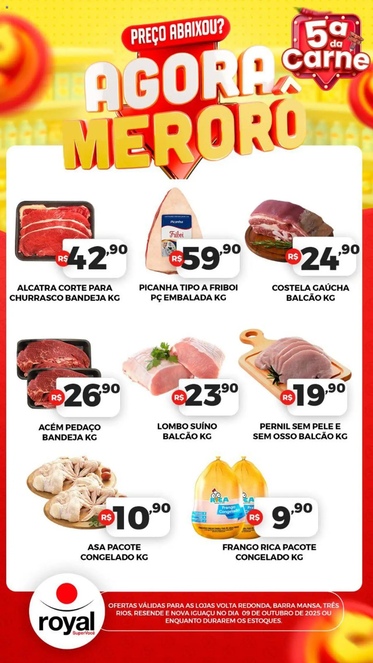 Royal Supermercados Folheto - válido de 09.10.2025 | Página: 1 | Produtos: Alcatra, Pernil, Carne, PC