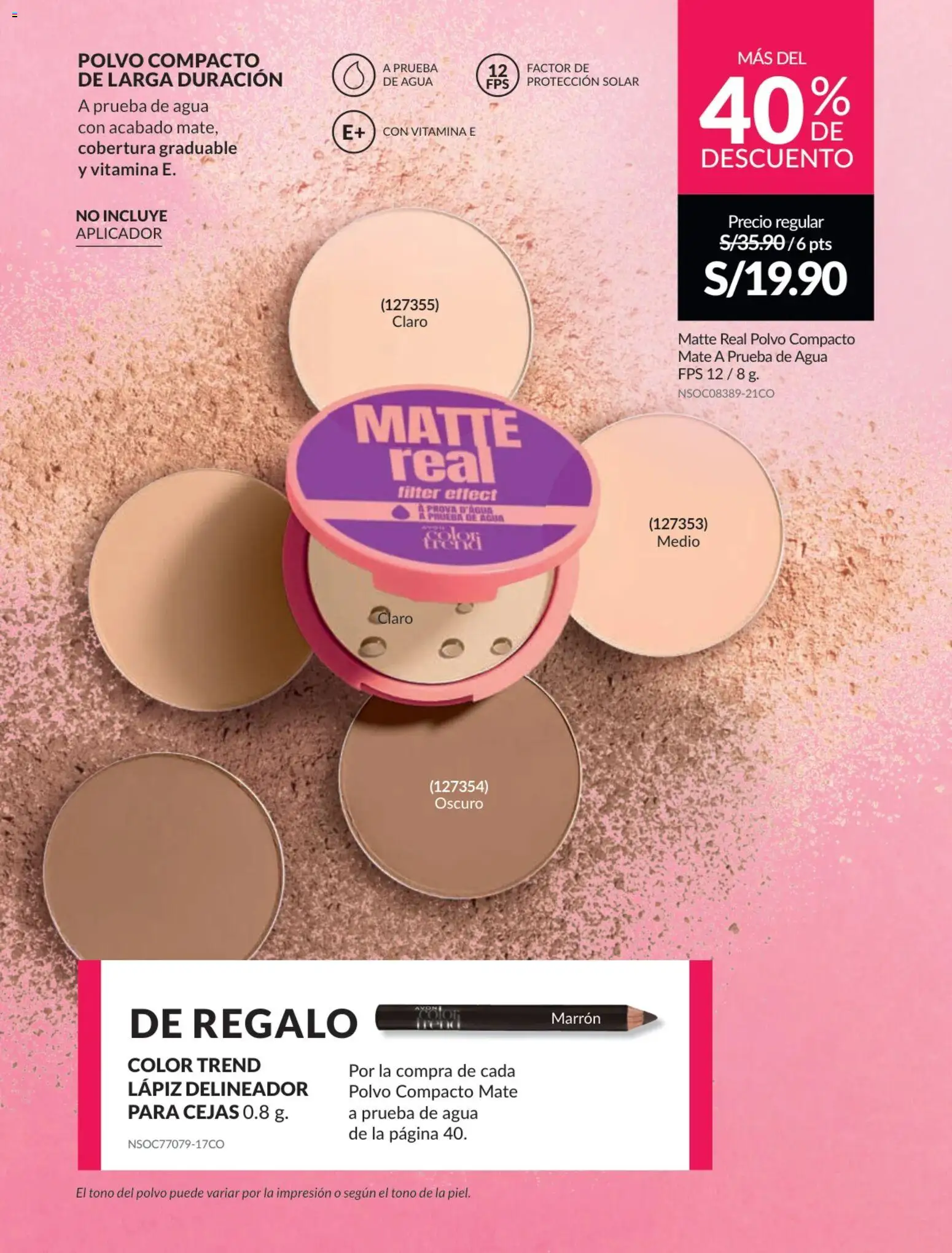 Catálogo Avon válido desde 31.01.2026 | Página: 40 | Productos: Delineador, Polvo